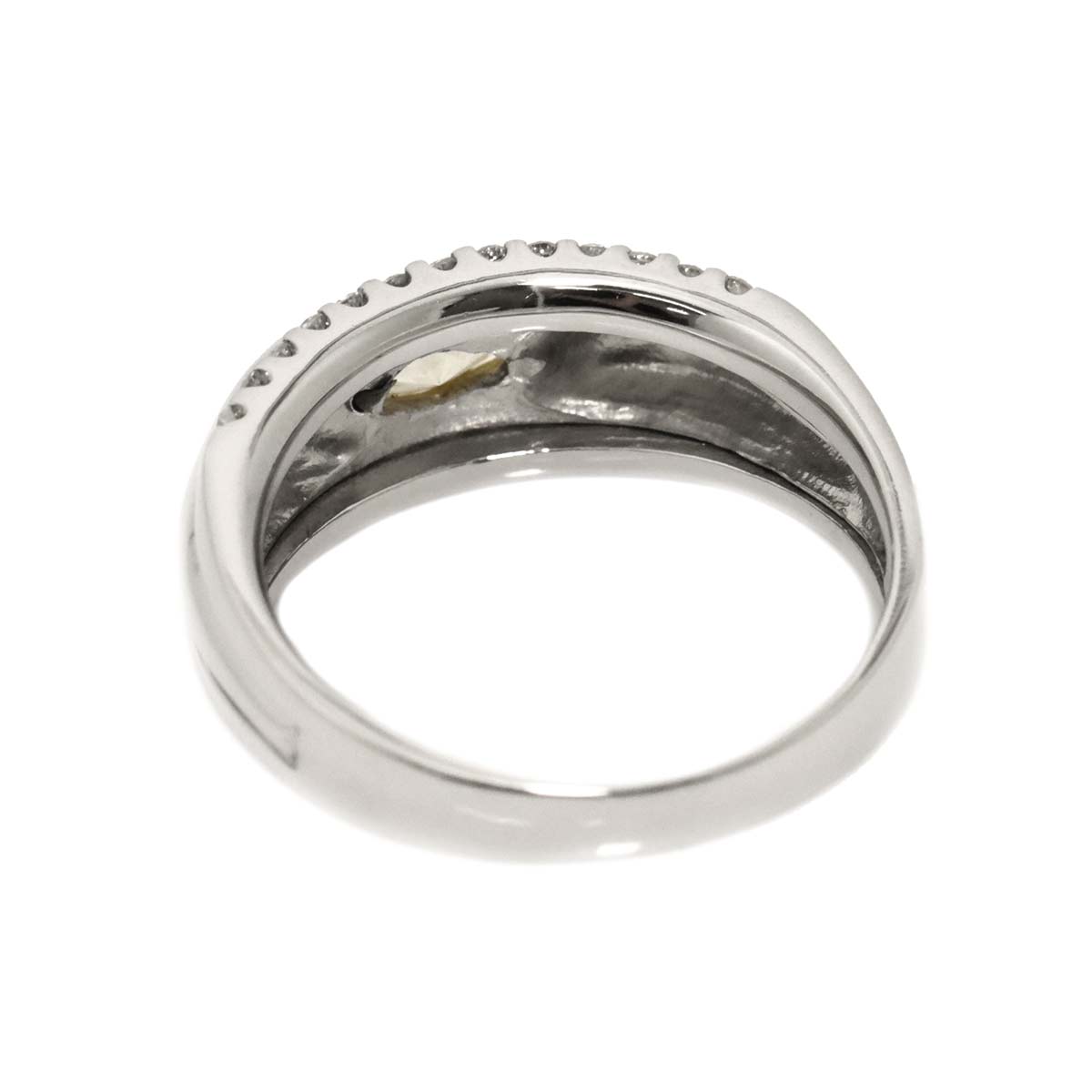 Diamond 0.422ct VLY/SI2 0.25ct Ring 18K WG Pt750 7.25-7.5(US)