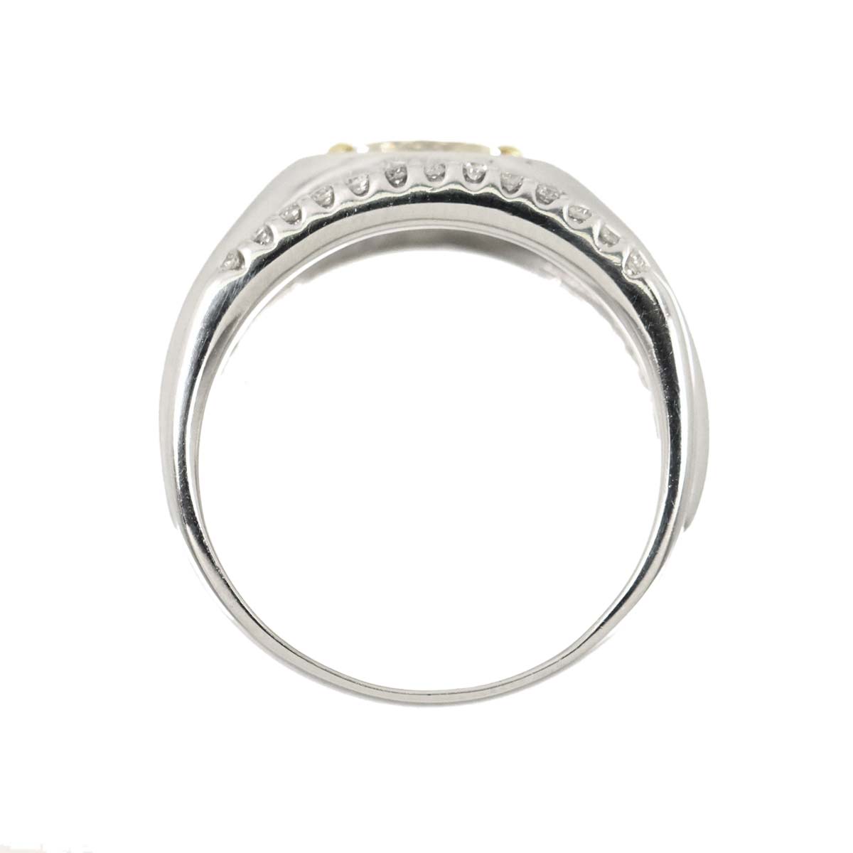 Diamond 0.422ct VLY/SI2 0.25ct Ring 18K WG Pt750 7.25-7.5(US)