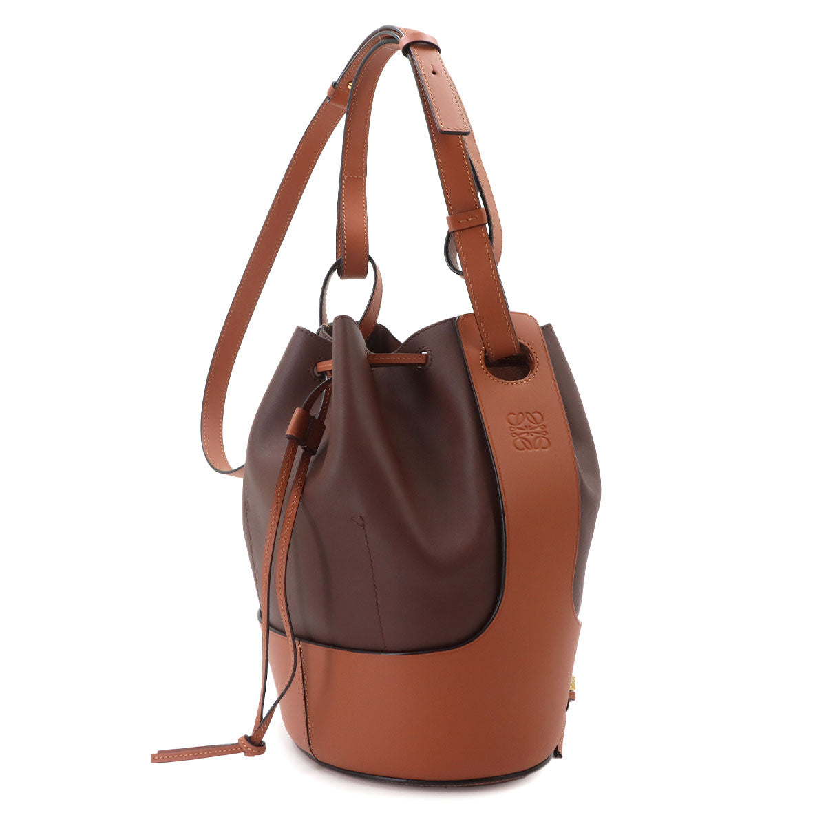 Balloon Medium Hand Shoulder Bag Leather Brown Purse