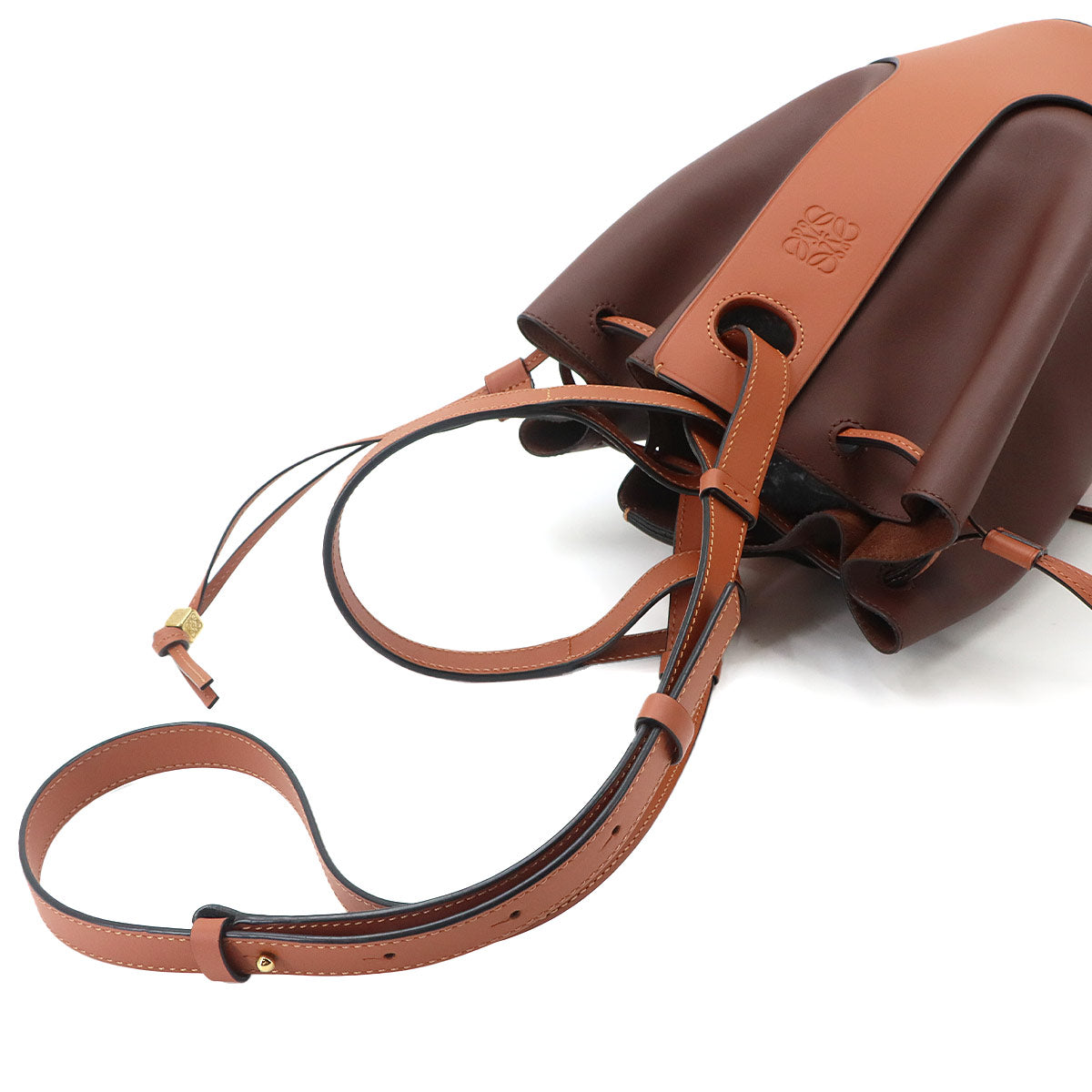 Balloon Medium Hand Shoulder Bag Leather Brown Purse
