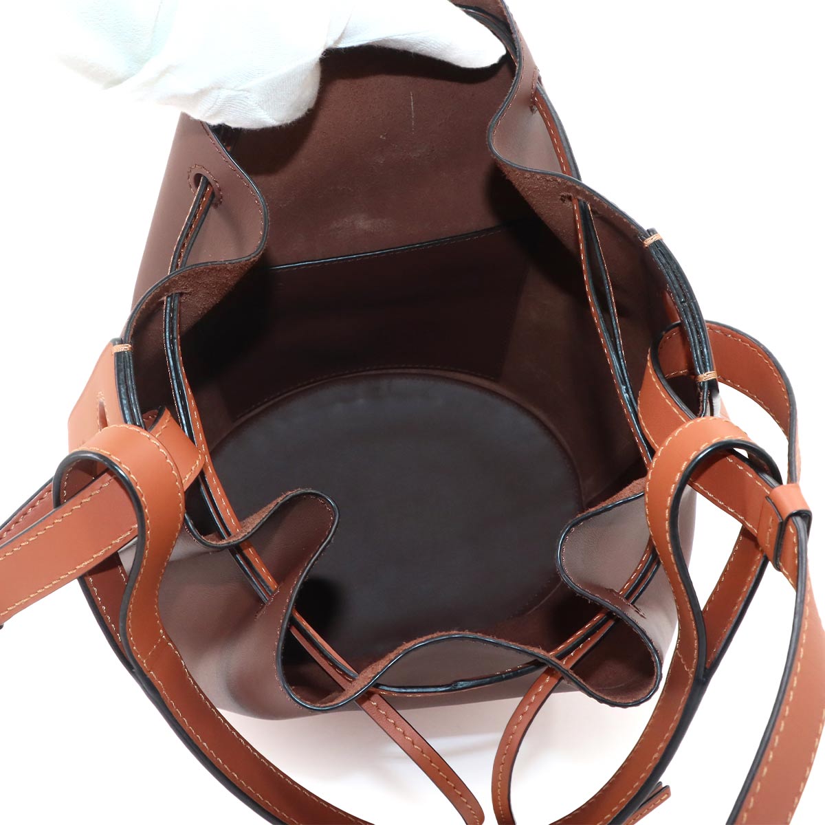 Balloon Medium Hand Shoulder Bag Leather Brown Purse