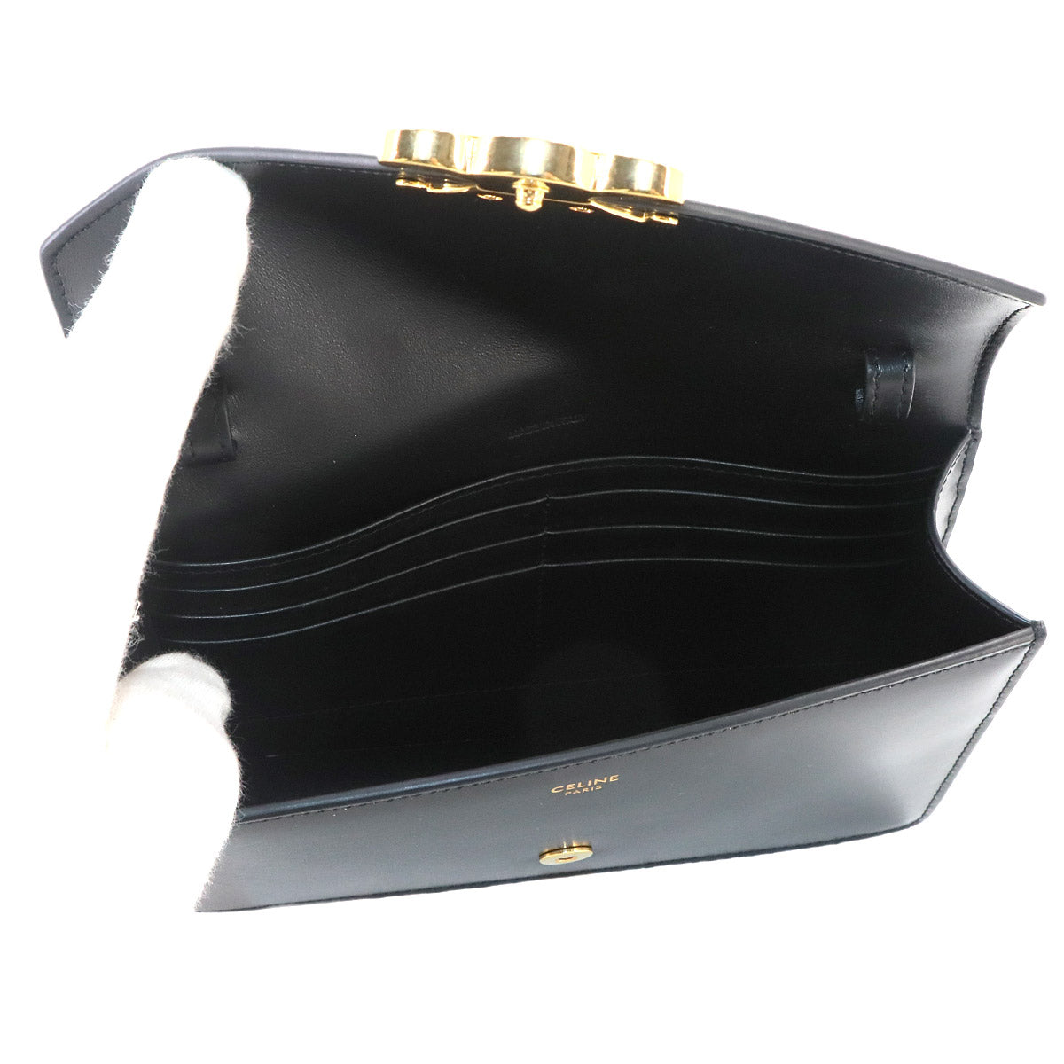 Margo Triomphe Chain Long Wallet Leather Black 10L033DPV