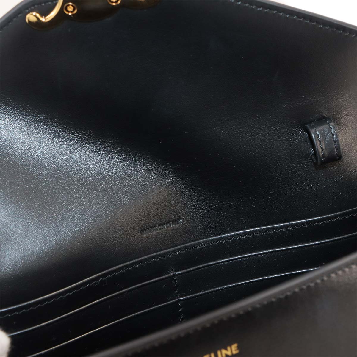 Margo Triomphe Chain Long Wallet Leather Black 10L033DPV