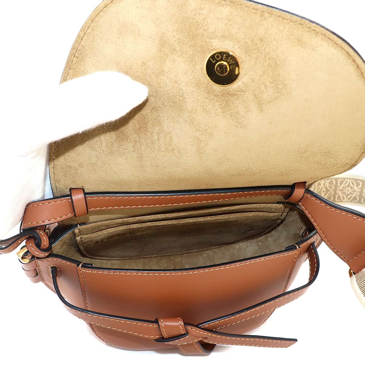 Mini Gate Dual Shoulder Bag Leather Brown Purse