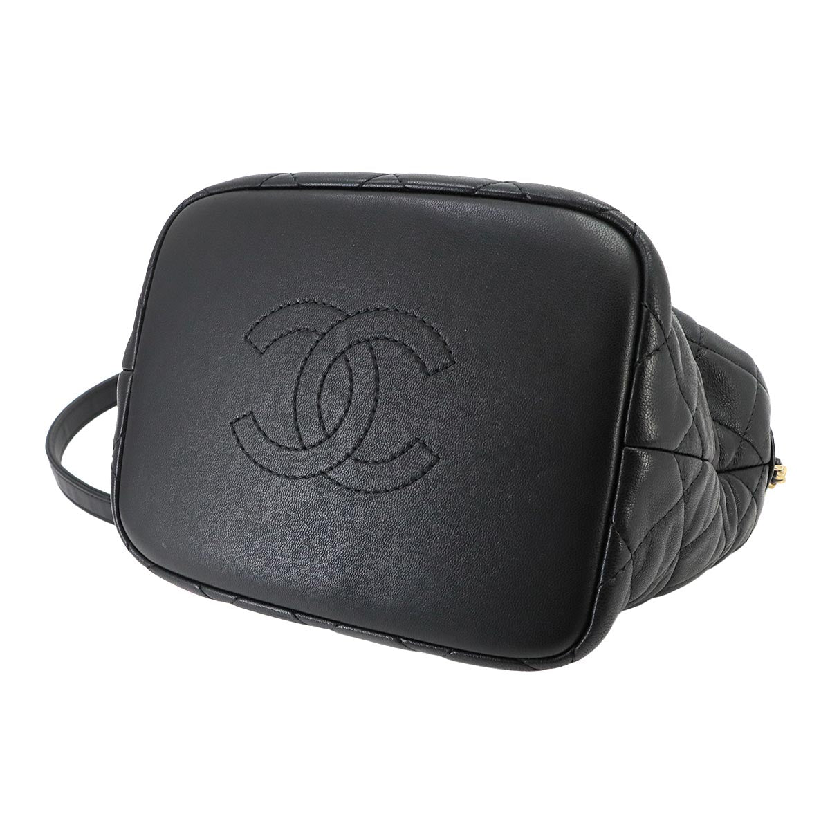 CHANEL 19 Matelasse Hobo Hand Chain Shoulder Bag Leather Black AS1746