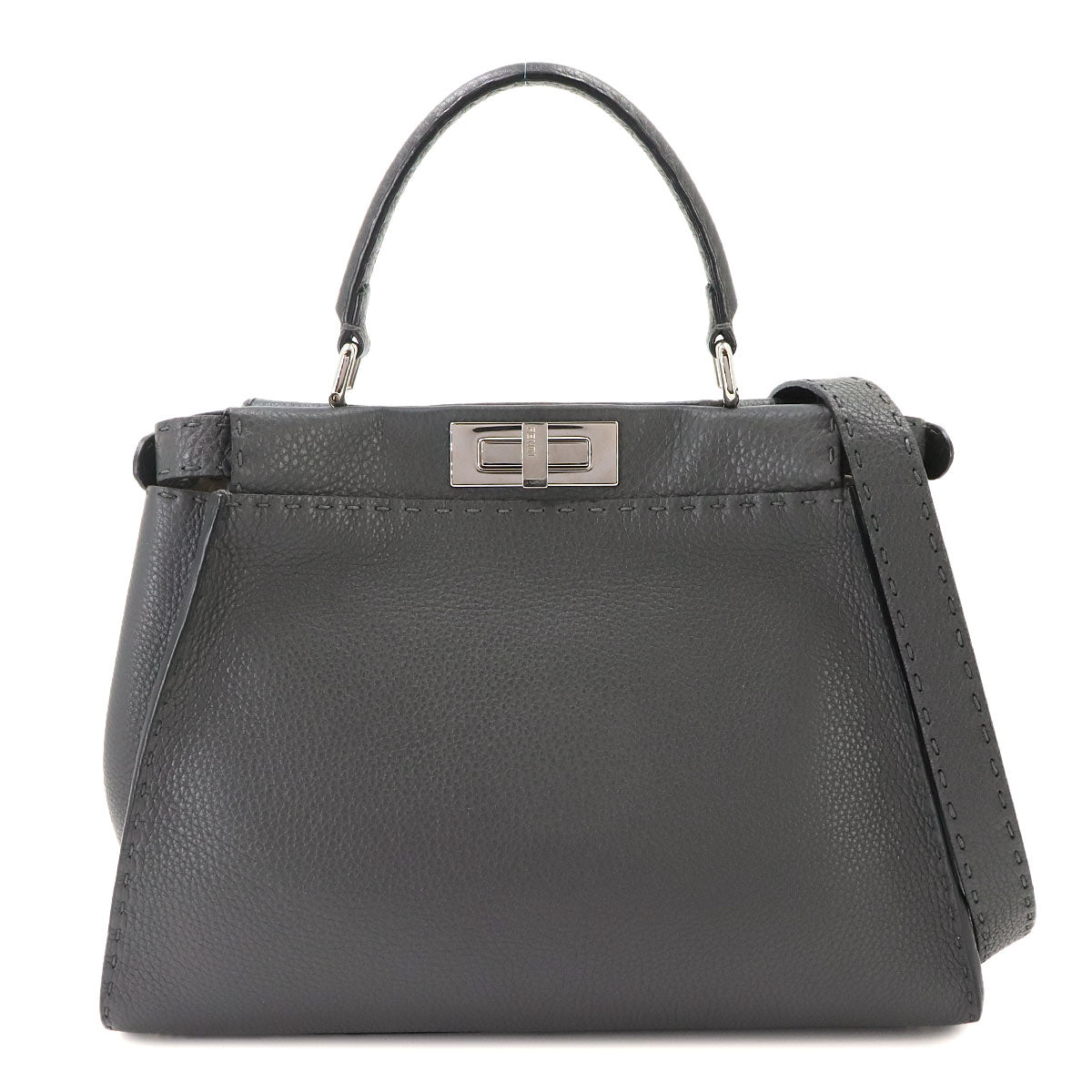 Seleria Peekaboo Regular 2way Hand Bag Leather Gray 8BN290