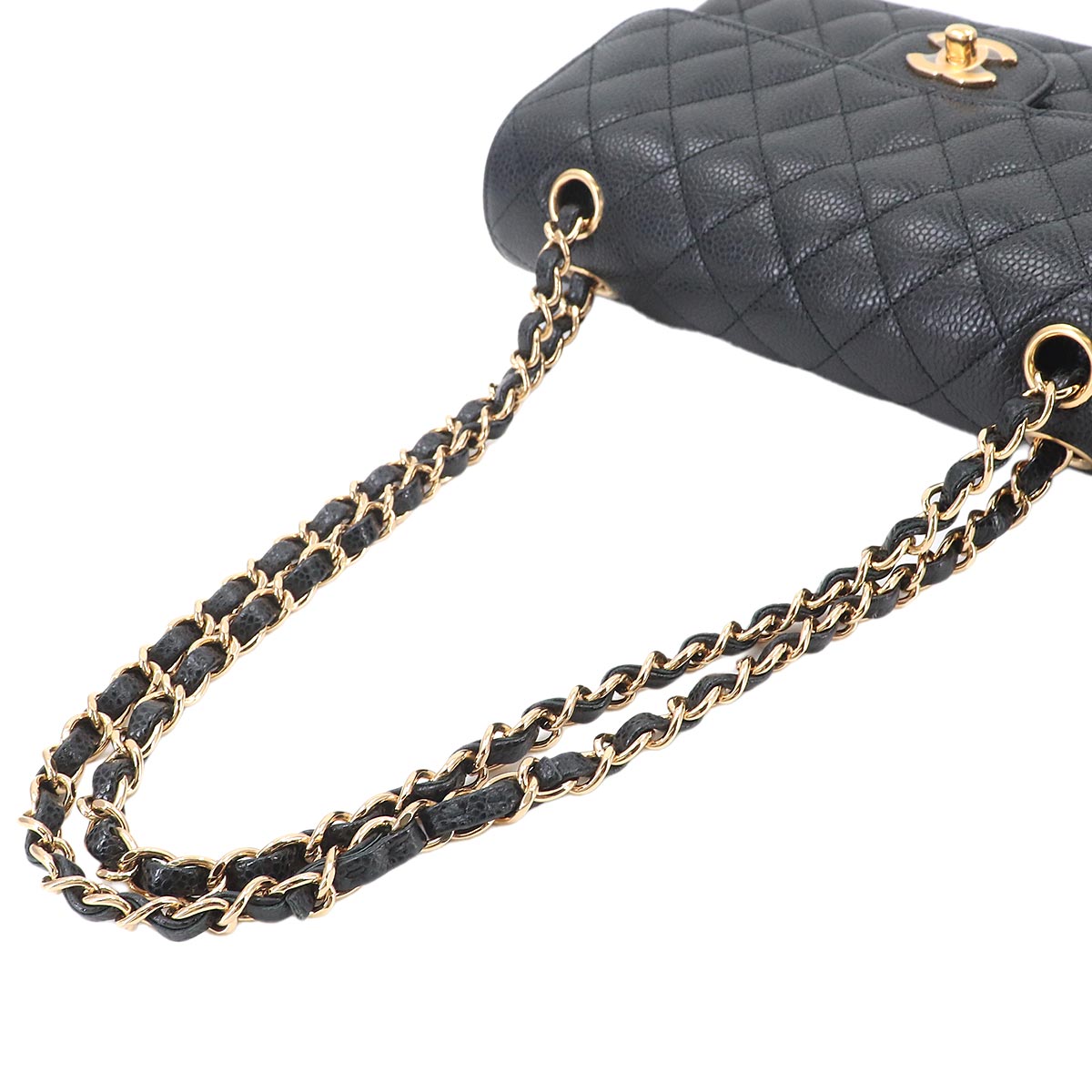 Matelasse 23 Chain Shoulder Bag Leather Black A01113