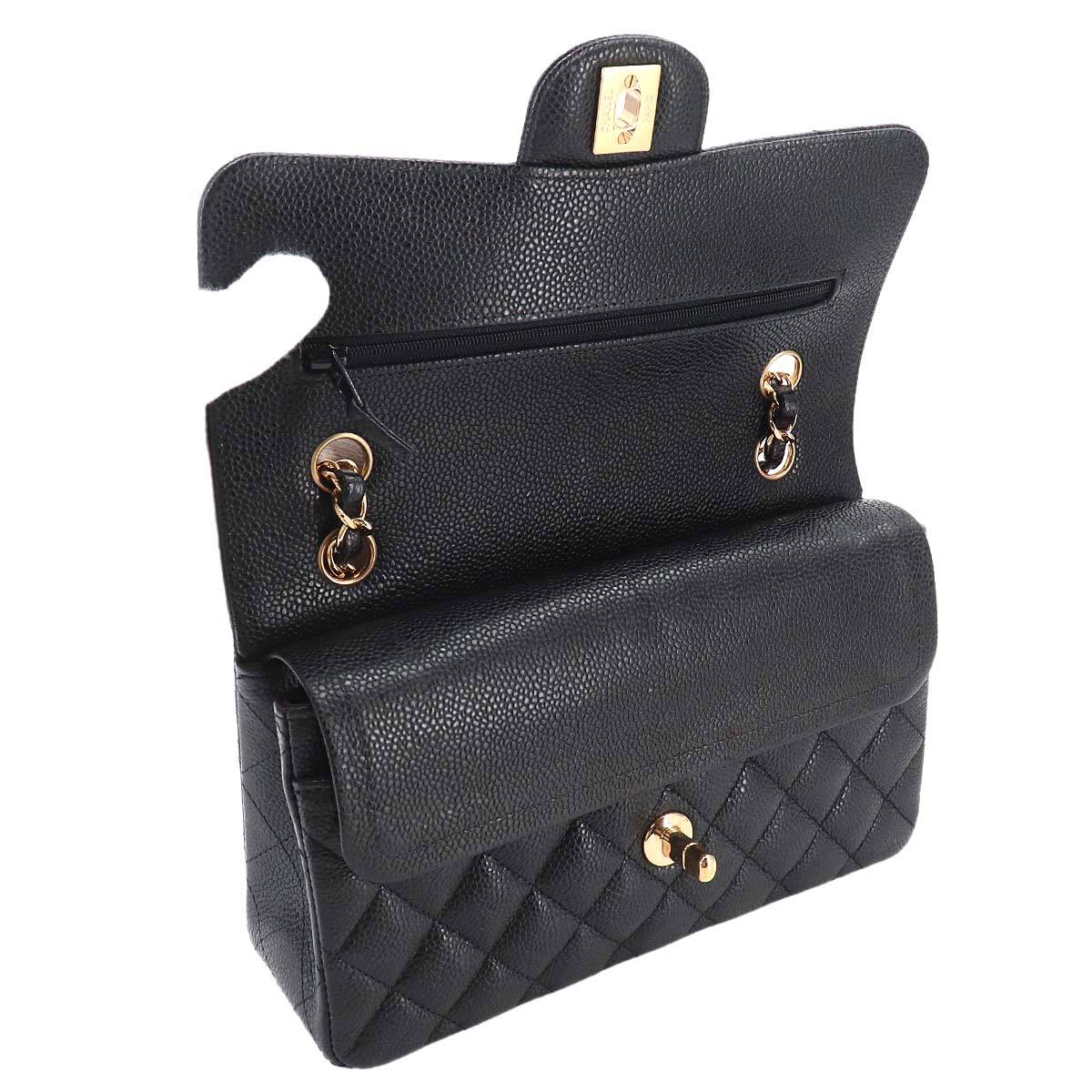 Matelasse 23 Chain Shoulder Bag Leather Black A01113