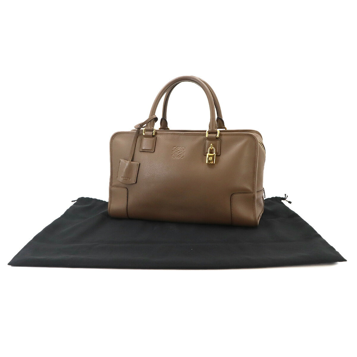 Amazona 36 Hand Bag Leather Brown Anagram Purse