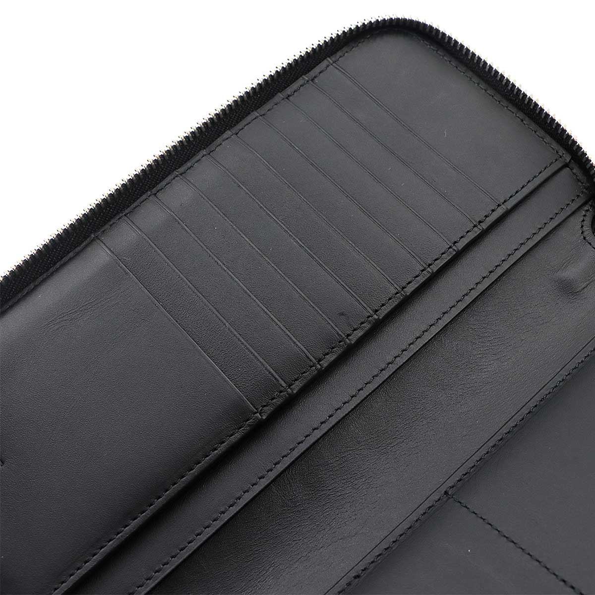 Puzzle Zip Around Long Wallet Leather Black