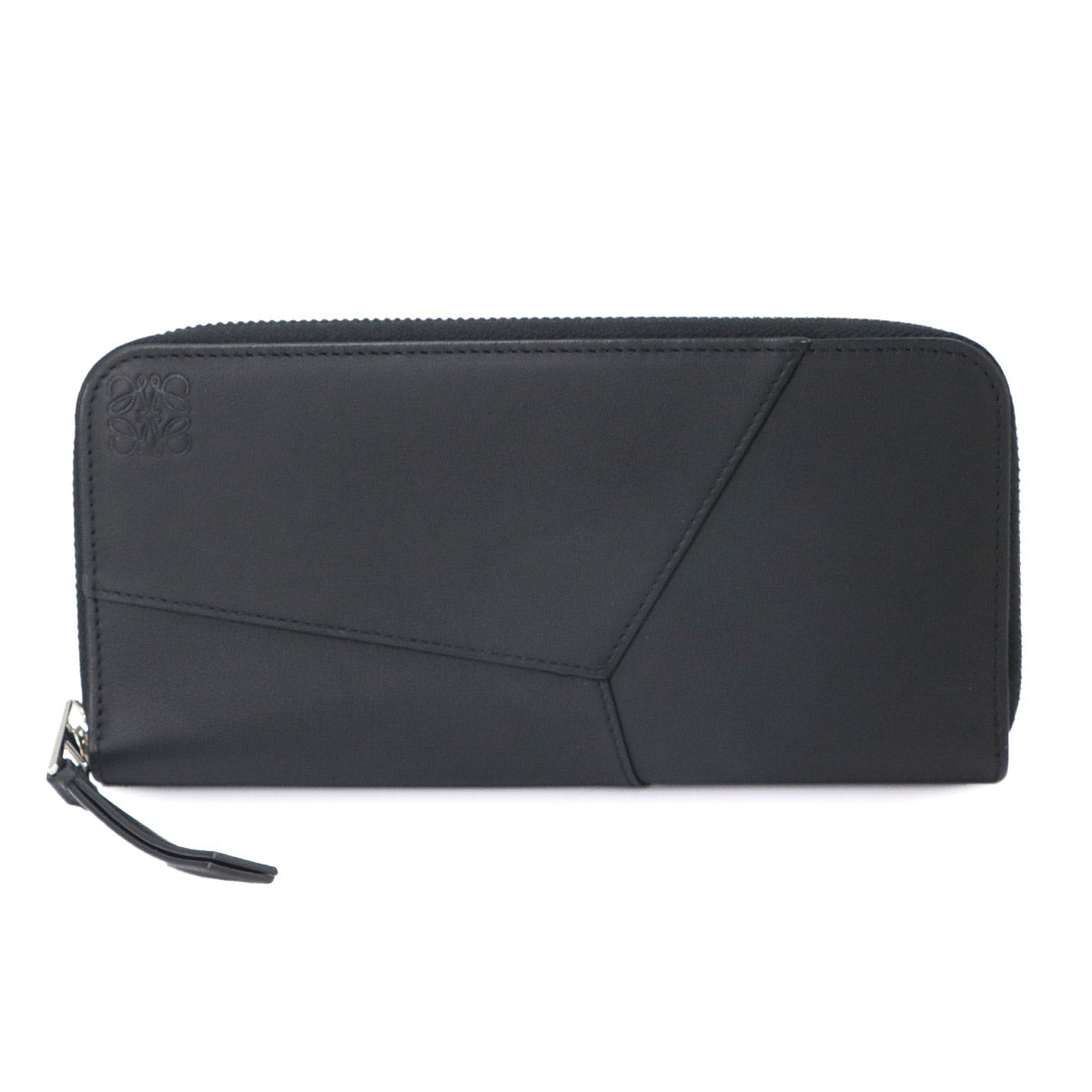 Puzzle Zip Around Long Wallet Leather Black