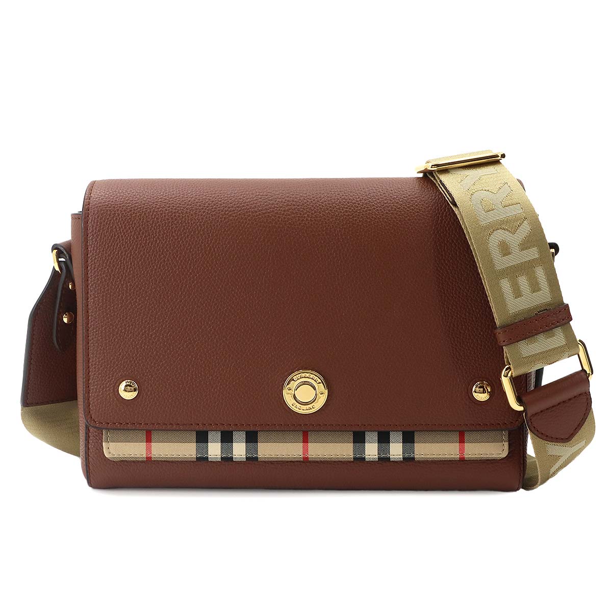 Shoulder Bag Leather Canvas Brown 8021110 Purse
