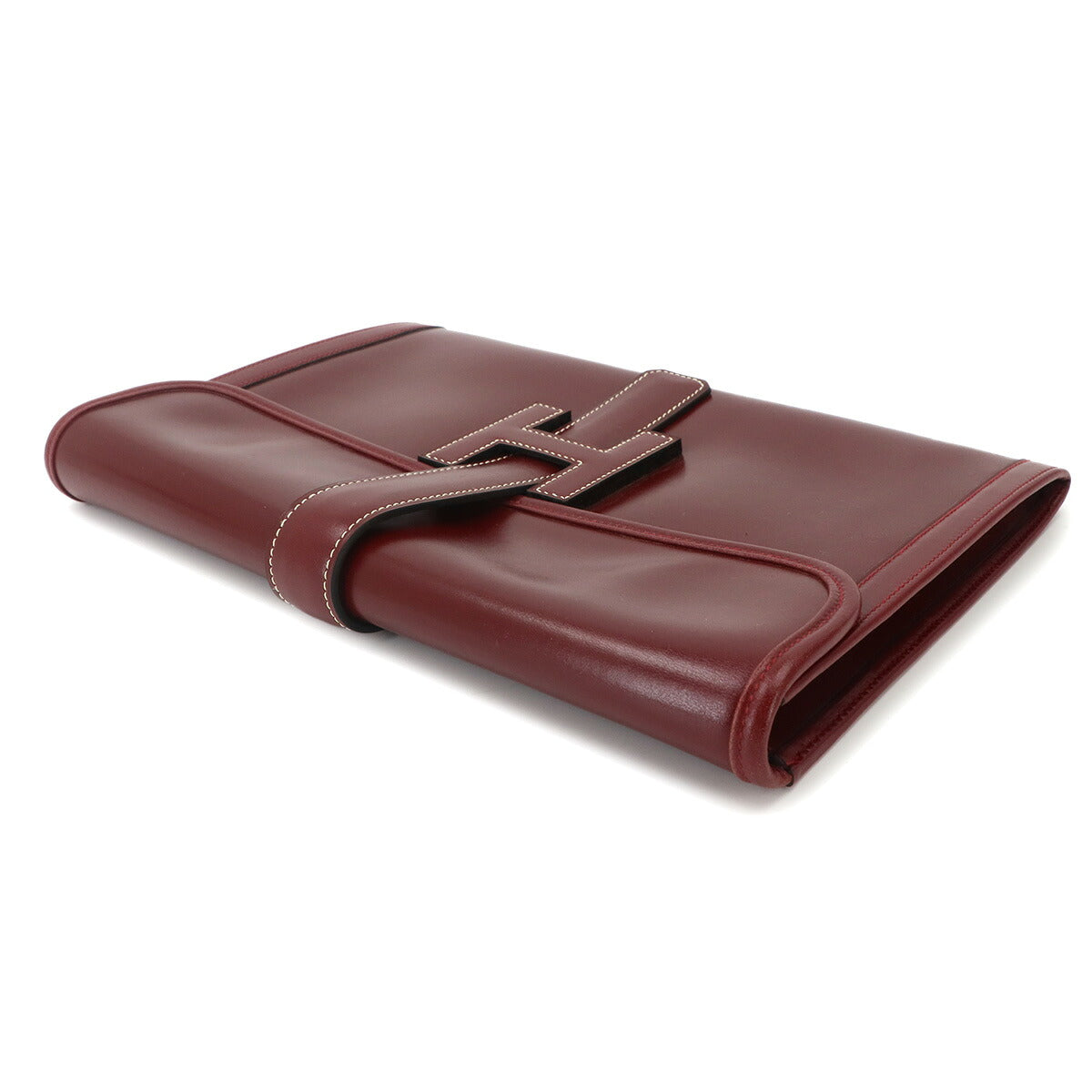 Jige PM Clutch Bag Box Calf Bordeaux Purse