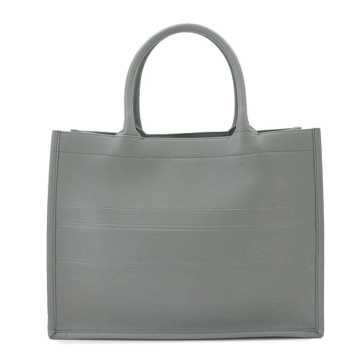 Book Tote Medium Bag Leather Gray M1296ZGSB Purse