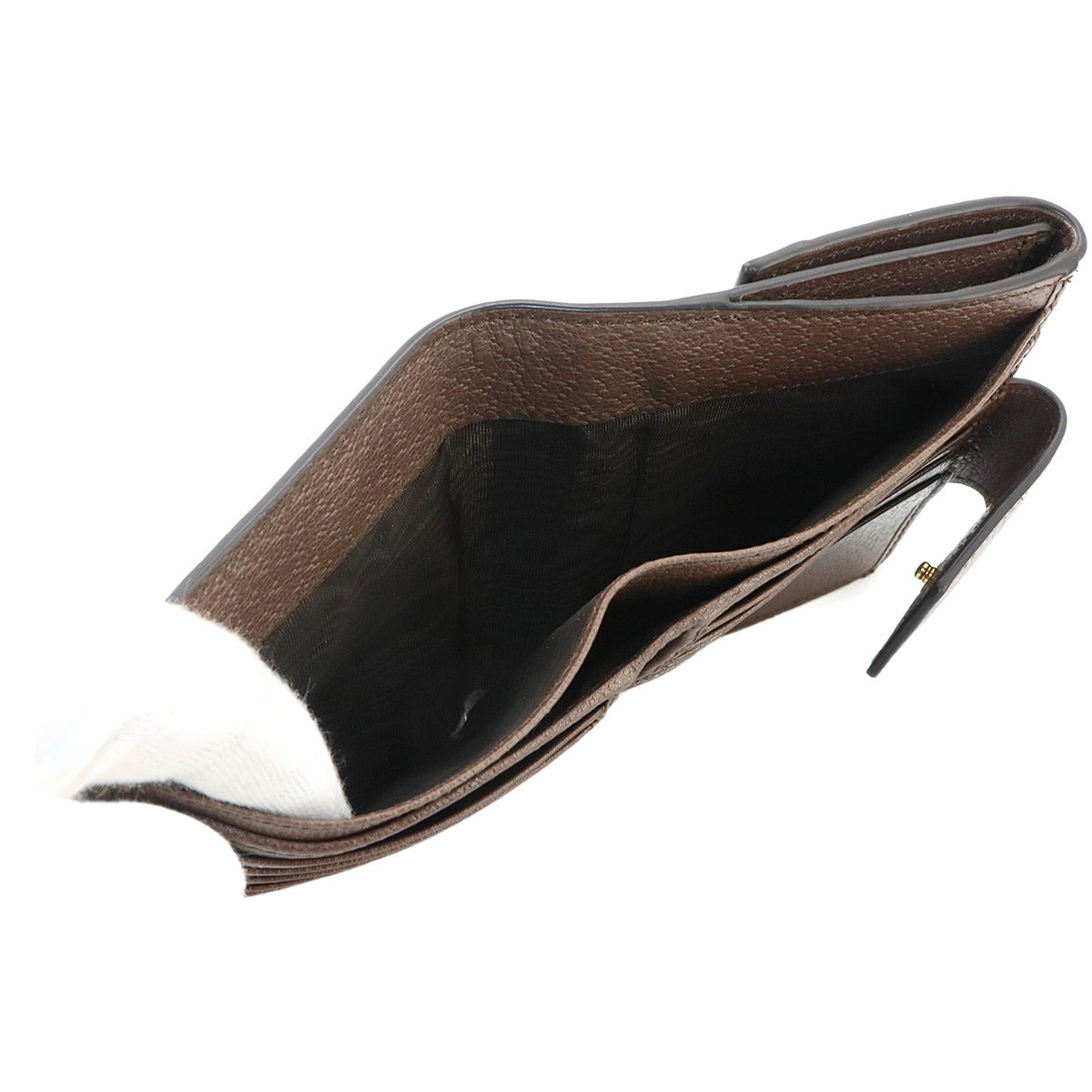 Ophidia Wallet GG Supreme Canvas Leather Beige Brown 523173