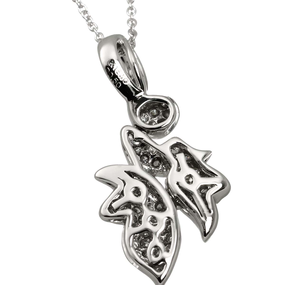 Diamond 0.50ct Necklace 18K WG White Gold 750
