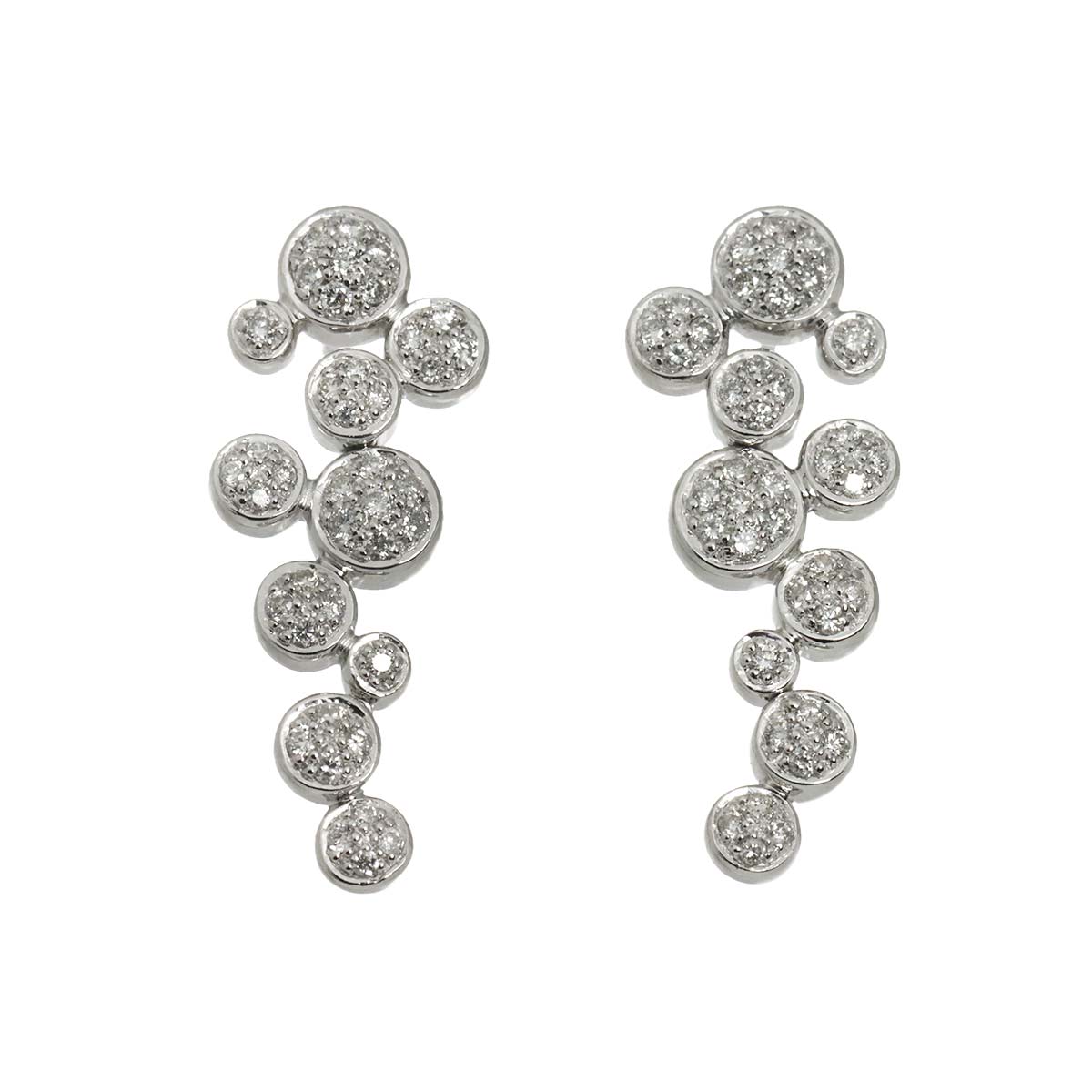 Diamond 0.54ct Earrings Pierced 18K K18 WG 750
