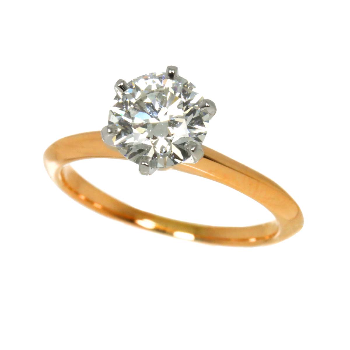 Diamond 1.37ct I/VVS1/3EX Ring 18K PG Pt Size5.25-5.5(US)
