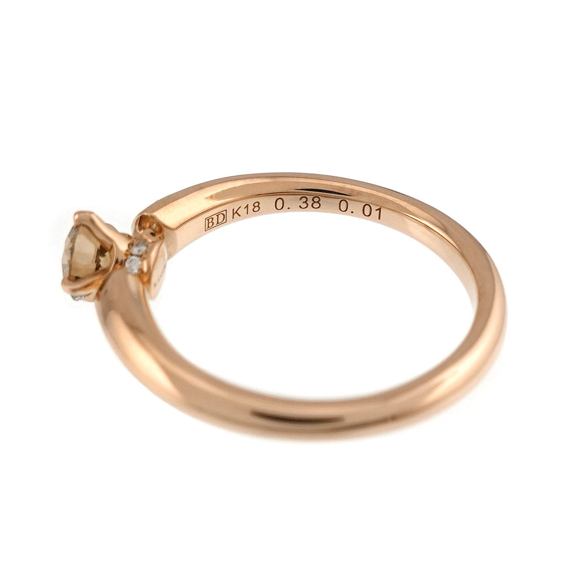 Diamond 0.38ct/0.01ct Ring 18K Pink Gold 750 size5.25(US)