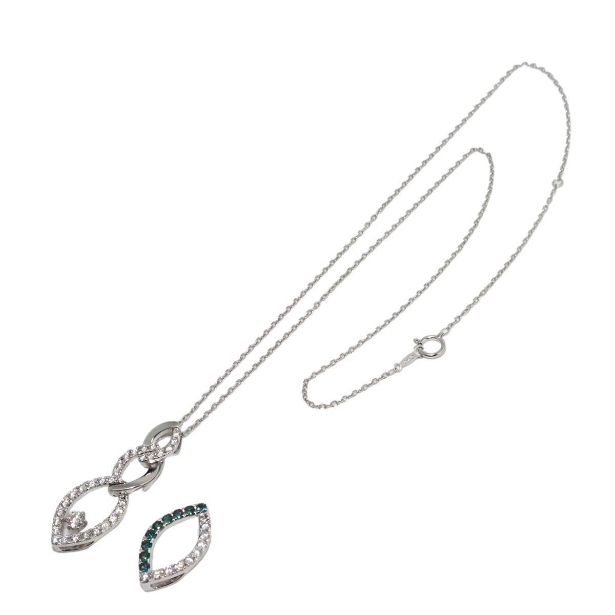 Alexandrite 0.56ct Diamond 0.44ct Necklace 18K White Gold 750