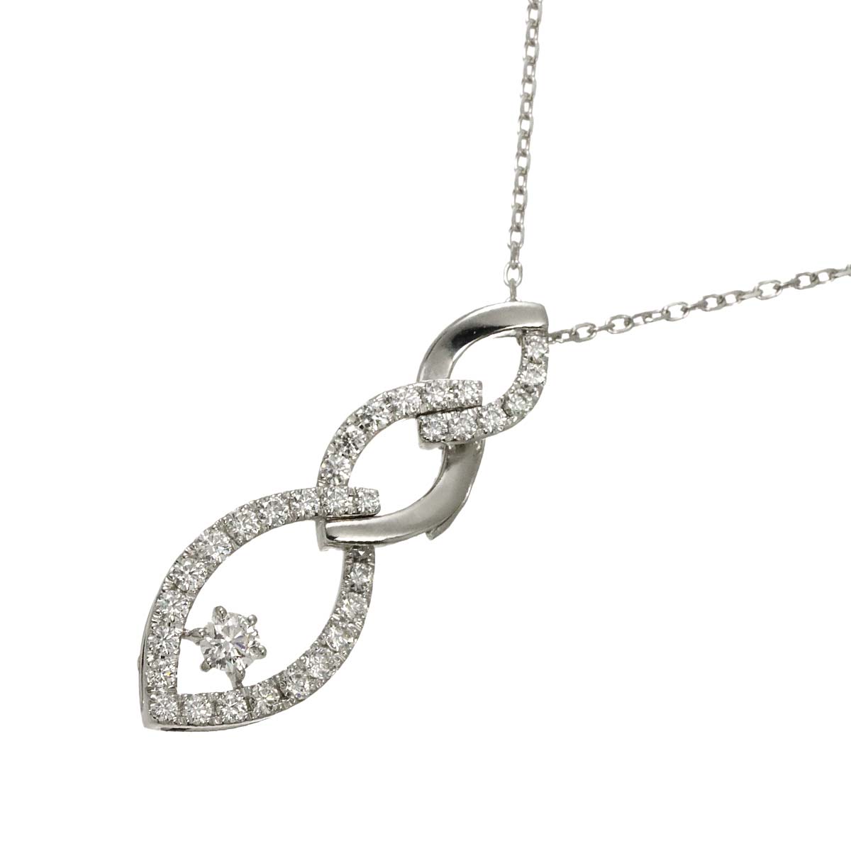 Alexandrite 0.56ct Diamond 0.44ct Necklace 18K White Gold 750