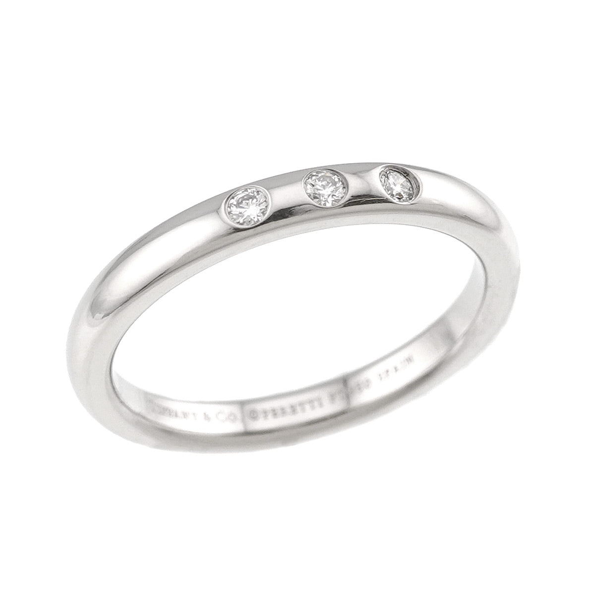 Stacking Band Ring Diamond 3P Platinum Size6.75(US)