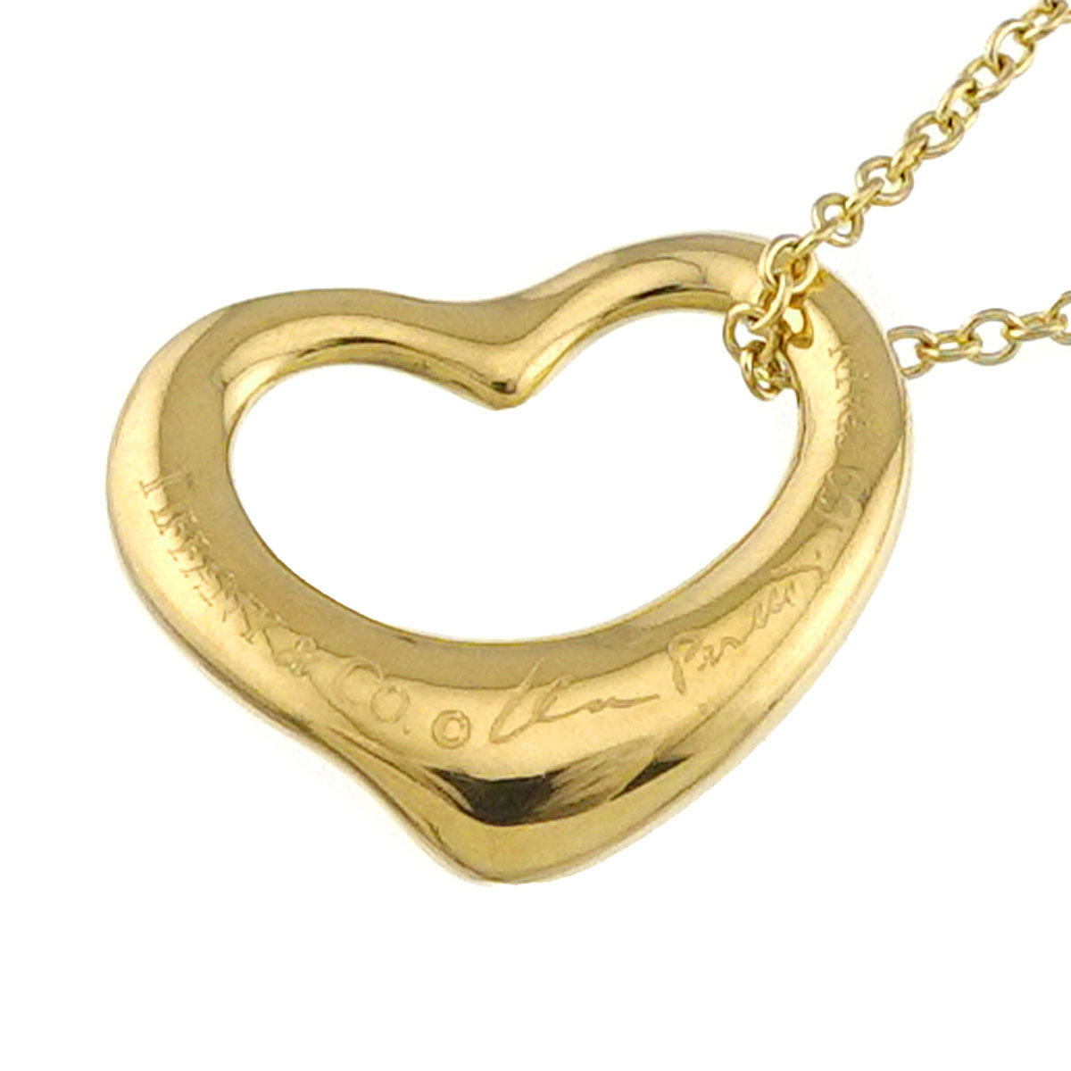 Open Heart Diamond Necklace 18K Yellow Gold 750