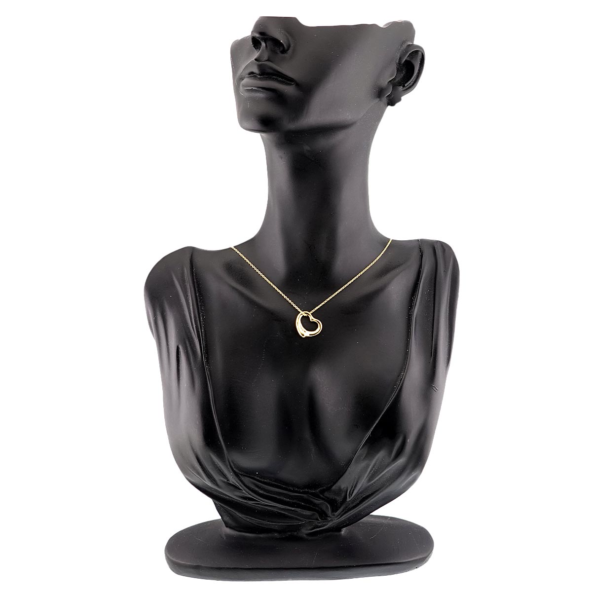 Open Heart Diamond Necklace 18K Yellow Gold 750