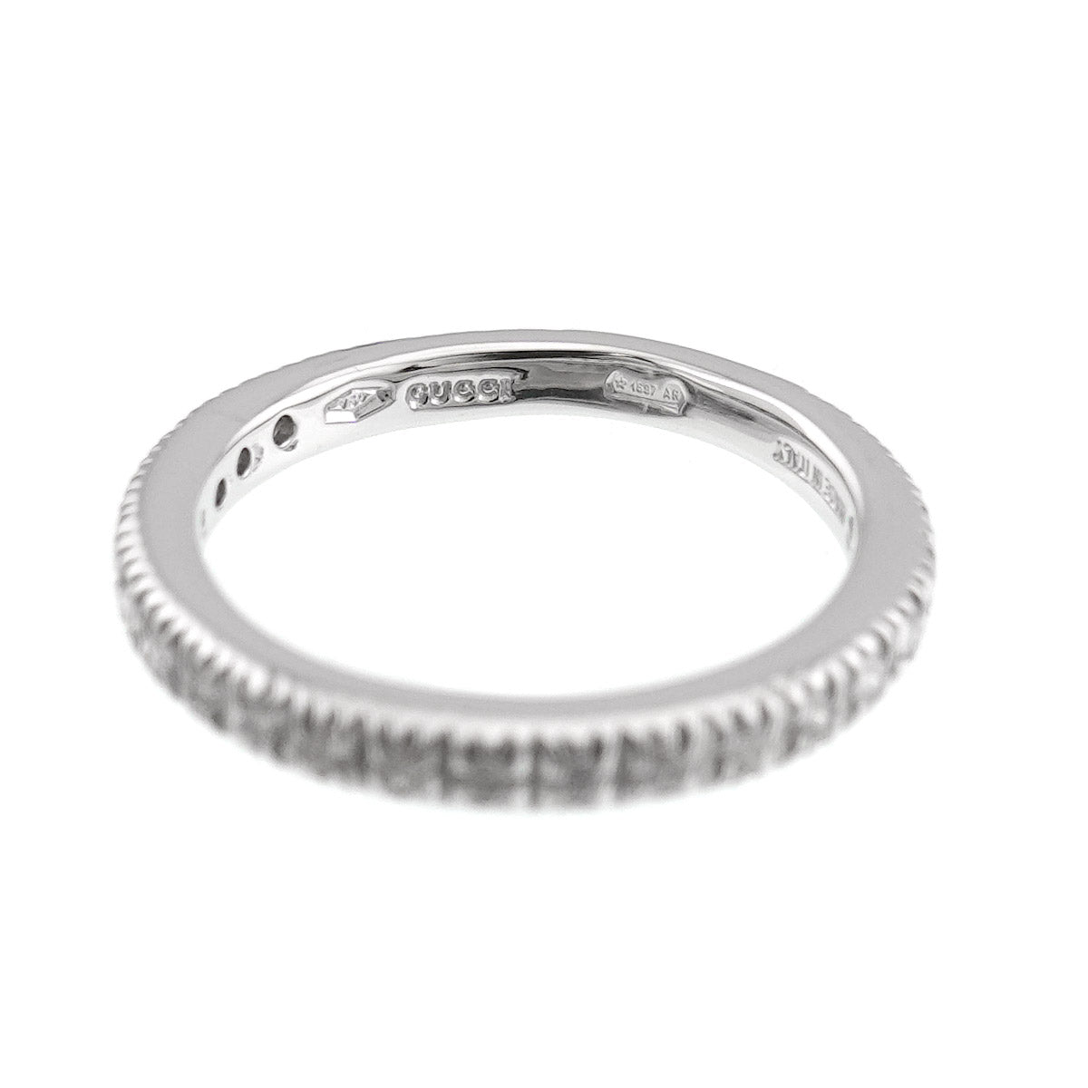 Ring Diamond 18K WG White Gold 750 5.25-5.5(US)