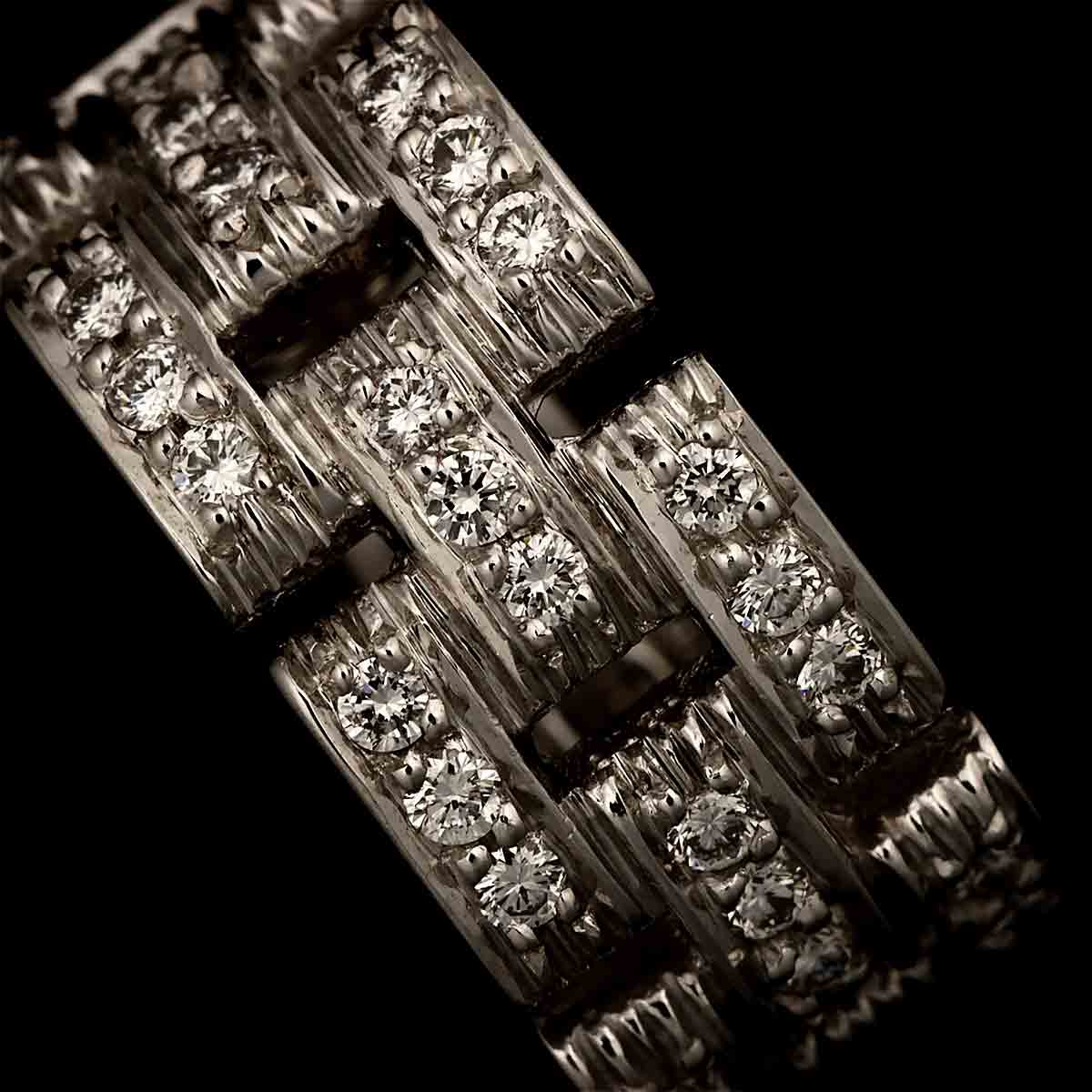 Maillon Panthere Full Diamond Earrings Pierced 18K WG 750
