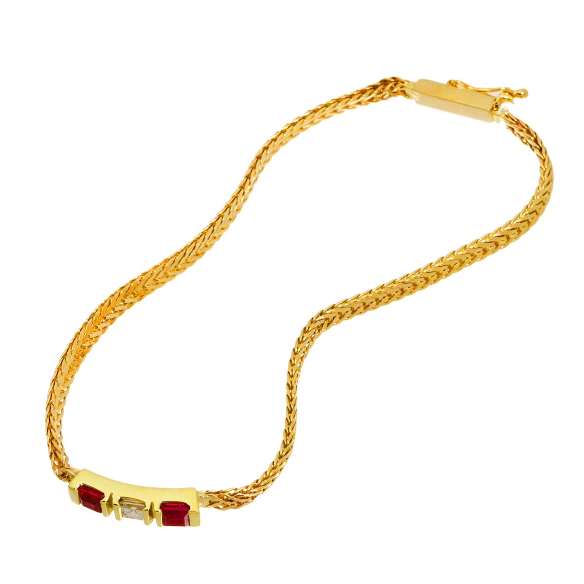 Diamond Ruby Bracelet 14K Yellow Gold 585