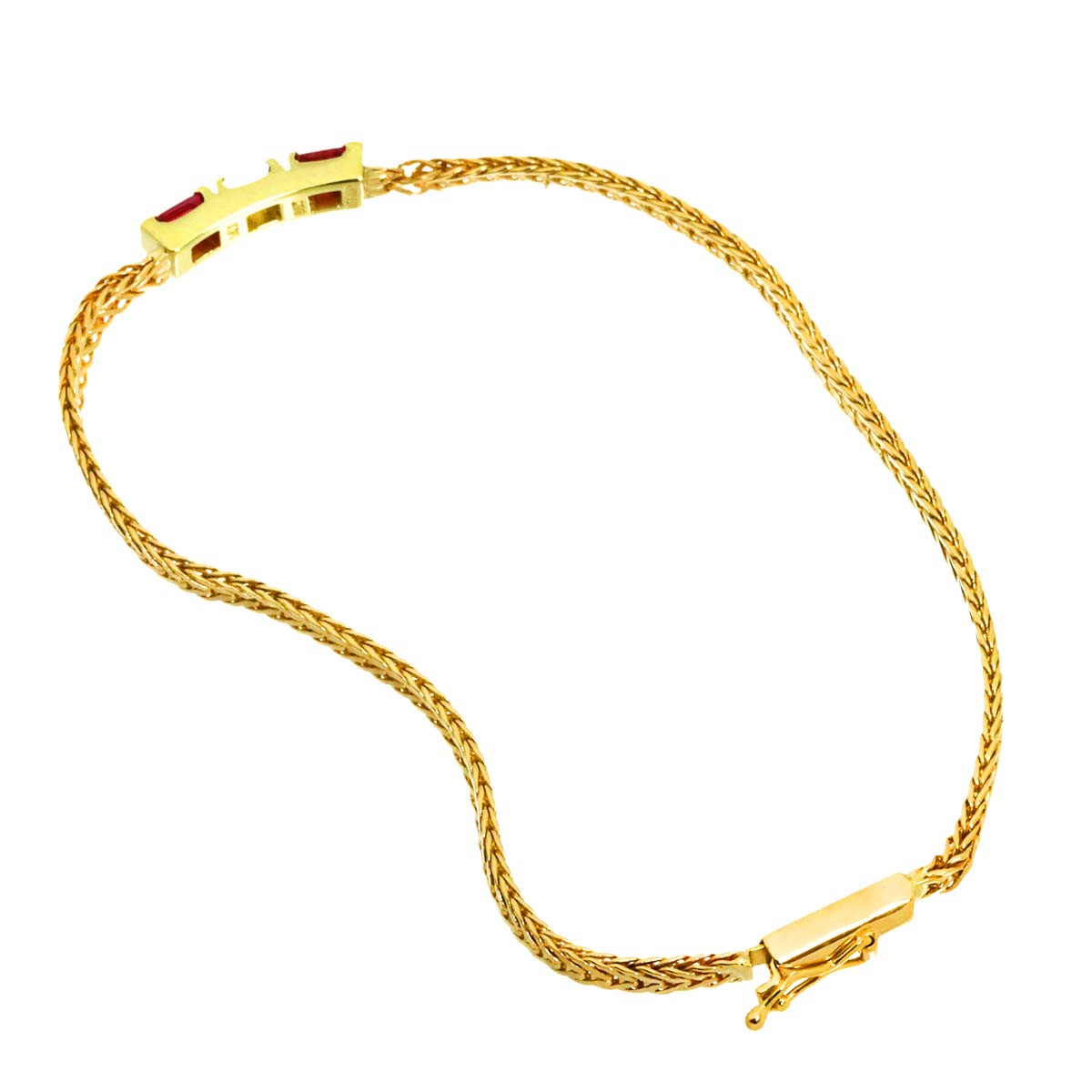 Diamond Ruby Bracelet 14K Yellow Gold 585