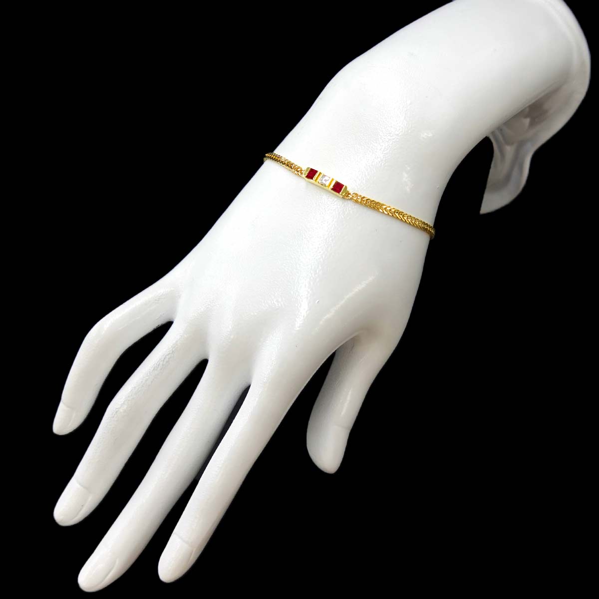 Diamond Ruby Bracelet 14K Yellow Gold 585