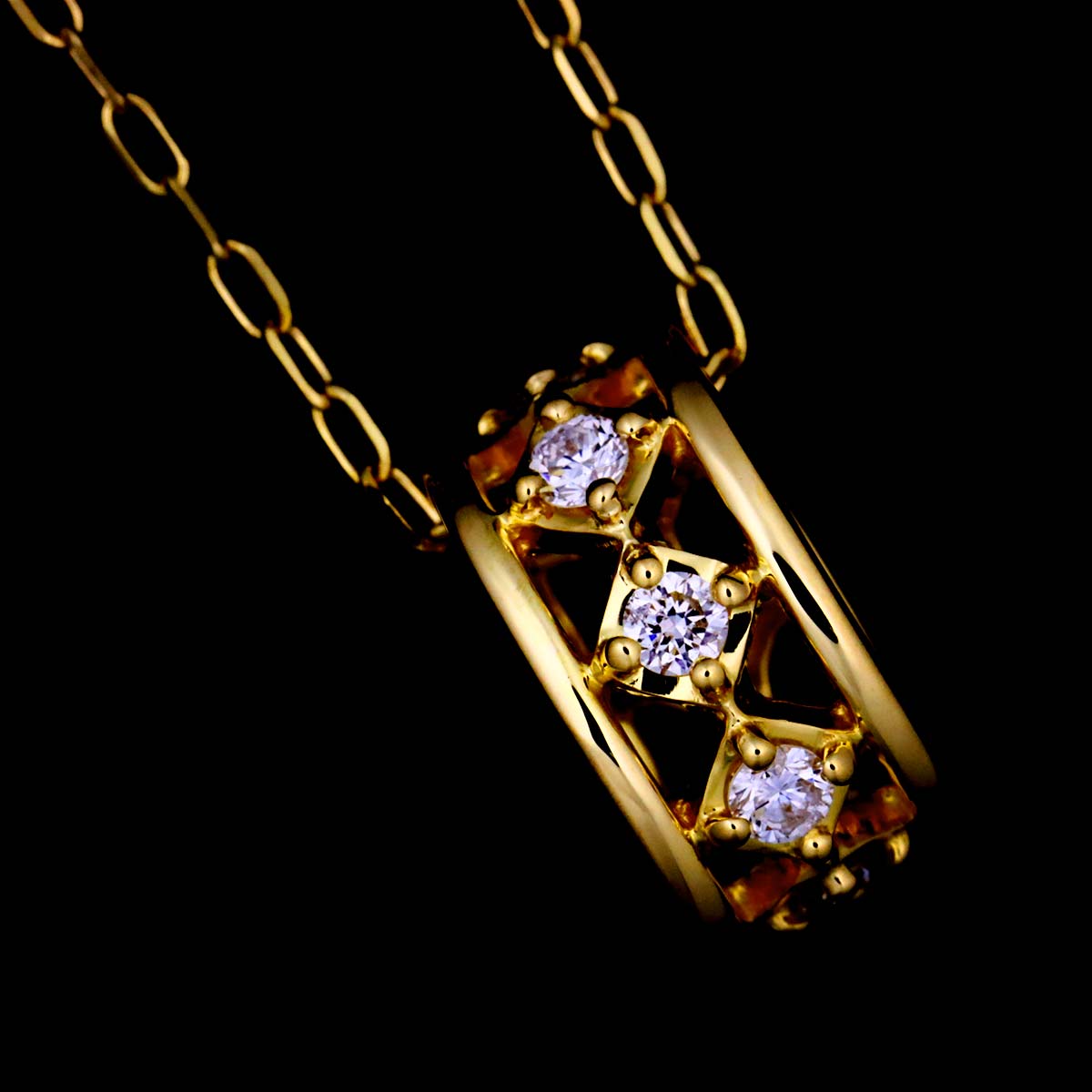 Diamond Necklace 18K Yellow Gold 750