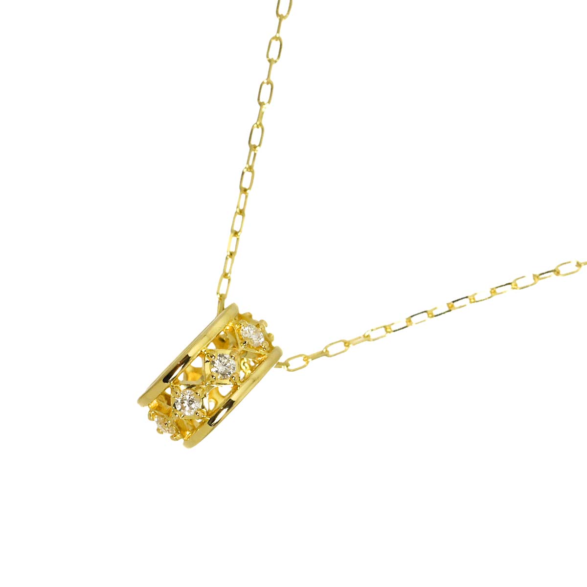 Diamond Necklace 18K Yellow Gold 750