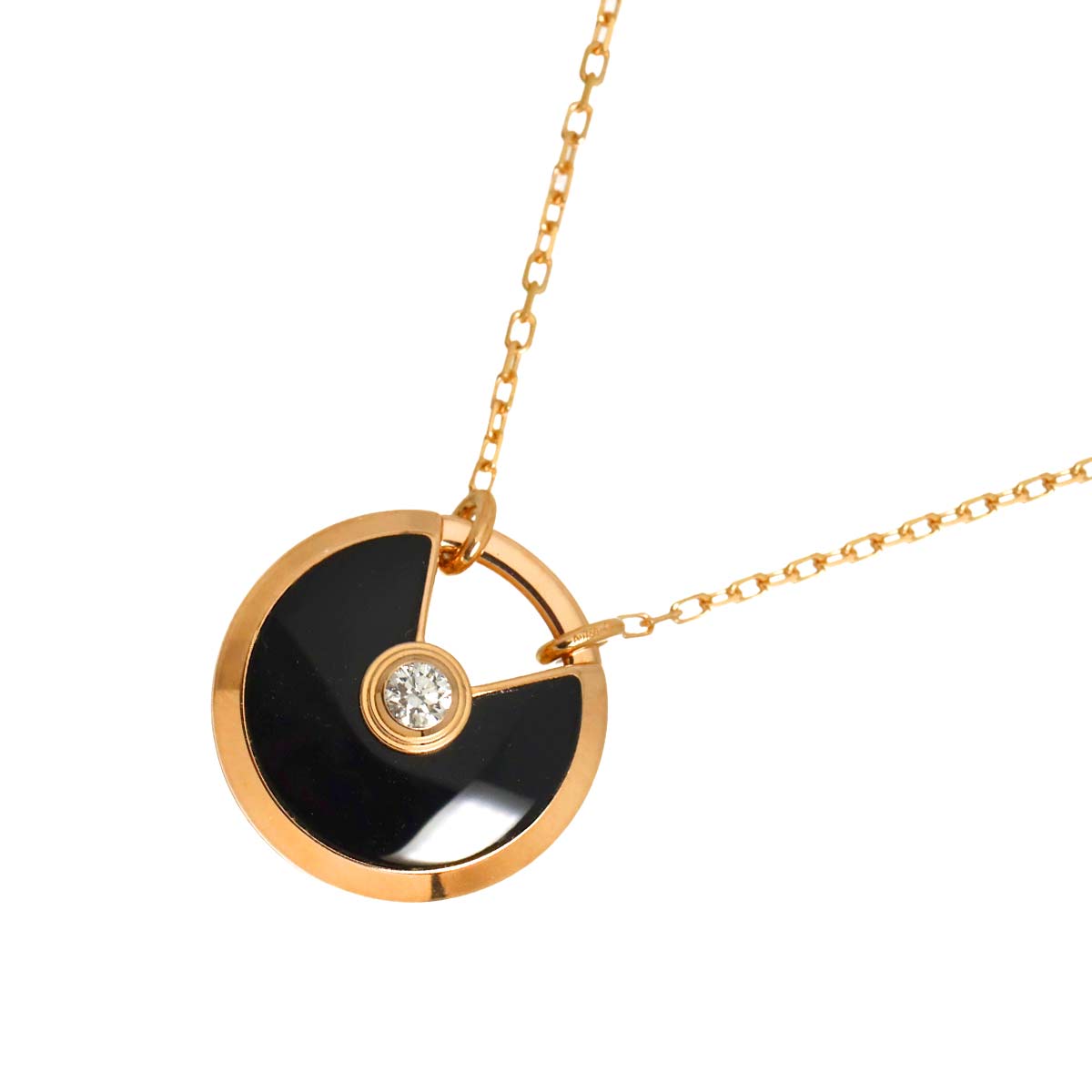Amulette De Onyx Diamond Necklace SM 18K Pink Gold 750