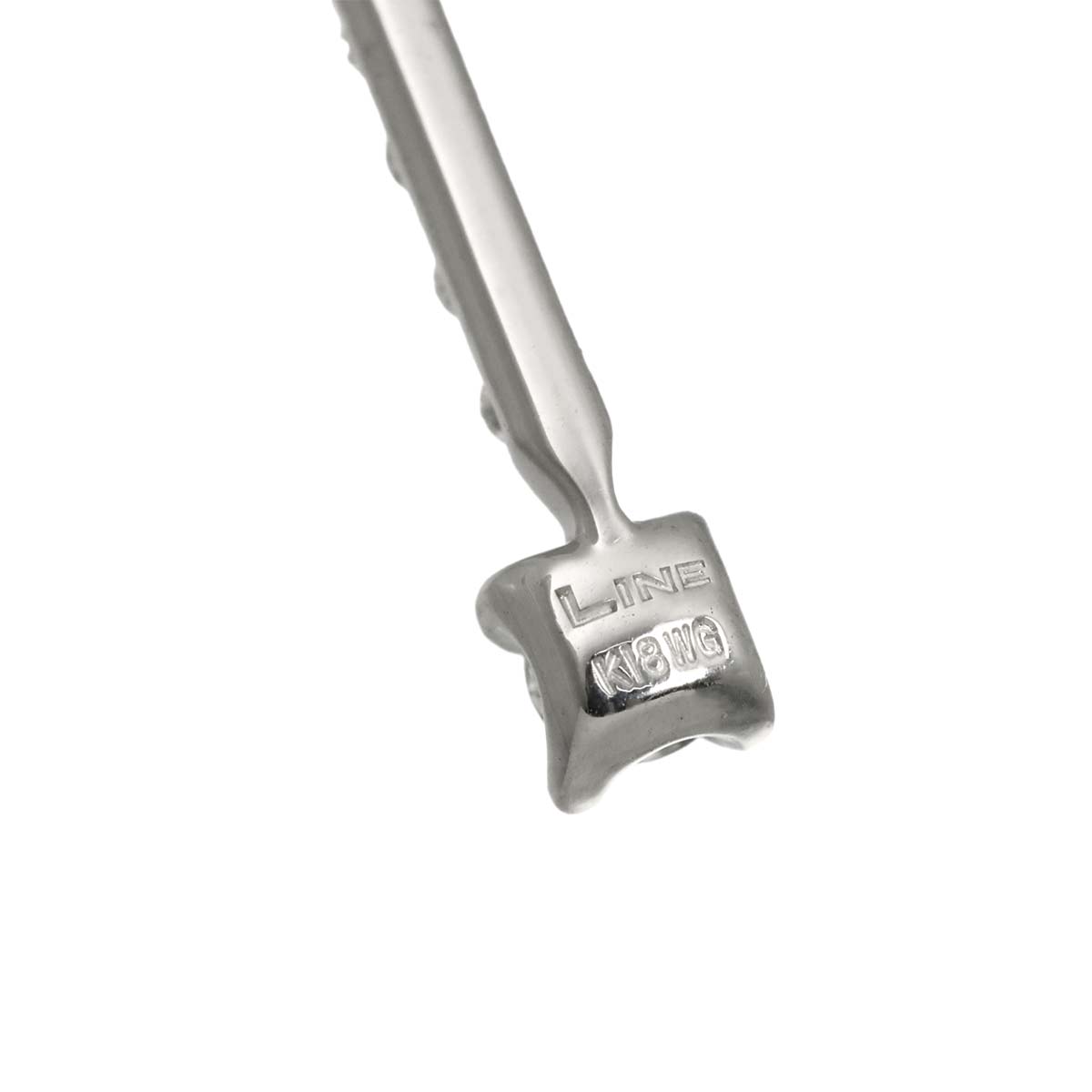 LINE Diamond 0.60ct Earrings Pierced 18K K18 WG 750