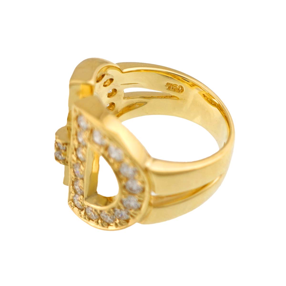 Diamond 0.83ct Ring 18K YG 750 Size4(US)