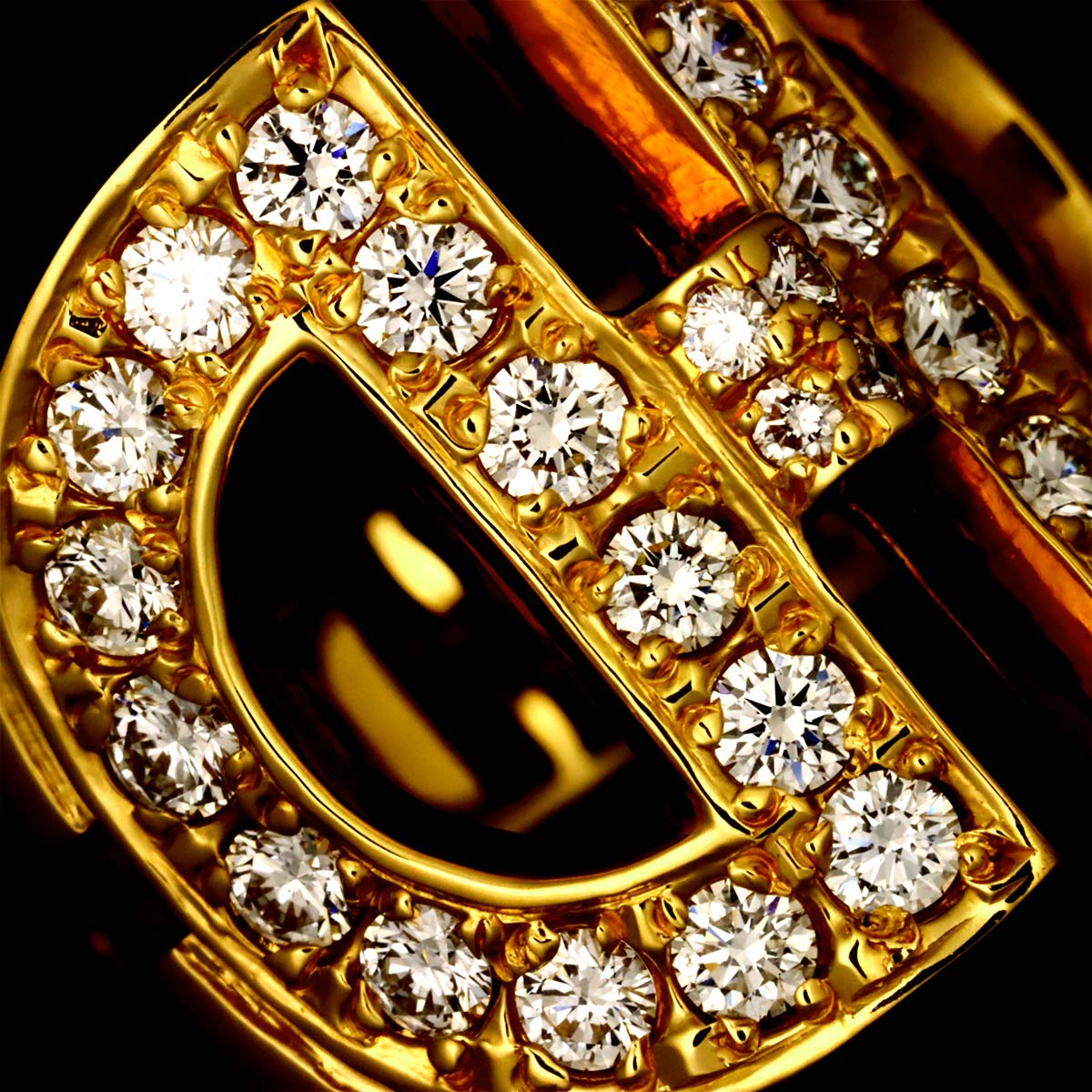 Diamond 0.83ct Ring 18K YG 750 Size4(US)