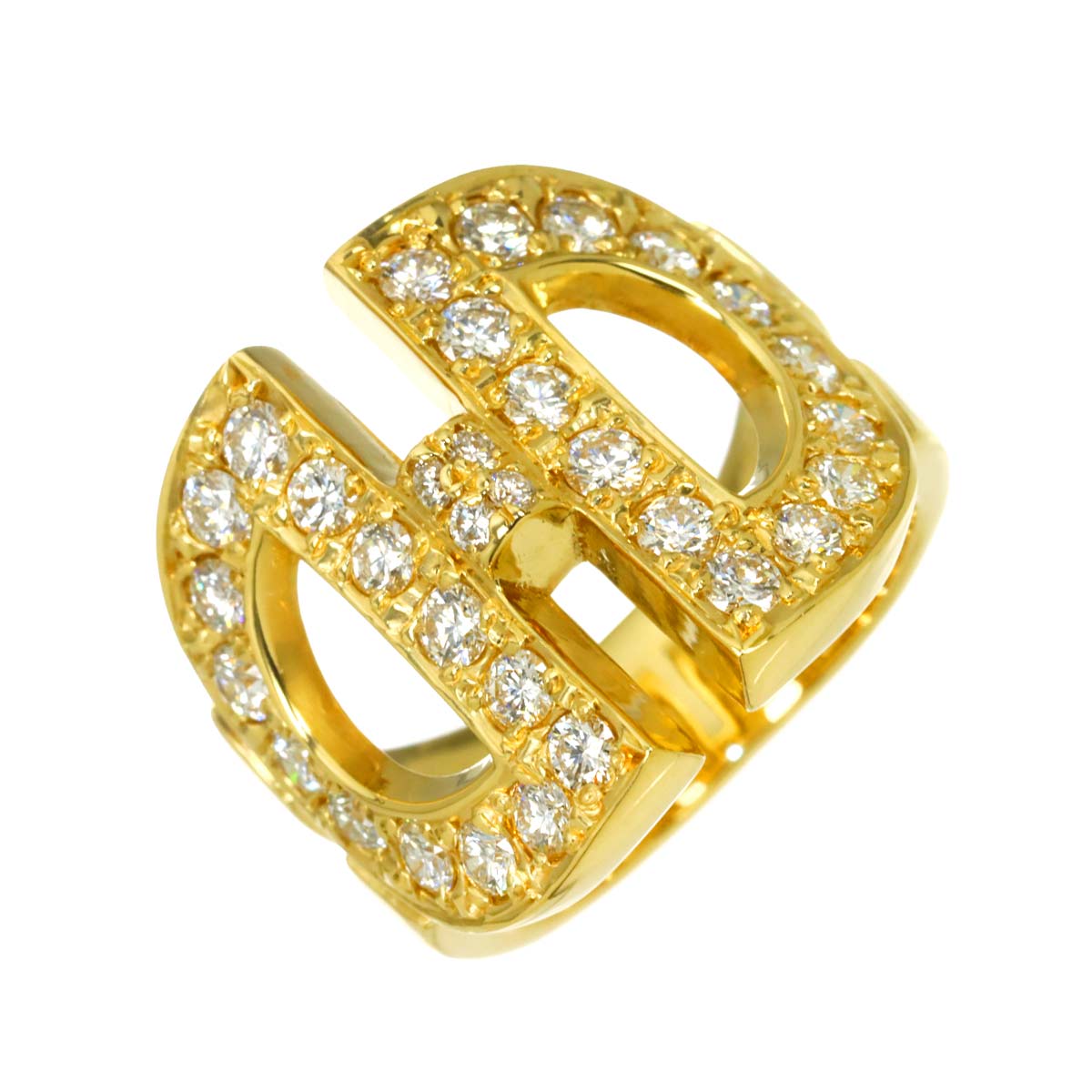 Diamond 0.83ct Ring 18K YG 750 Size4(US)