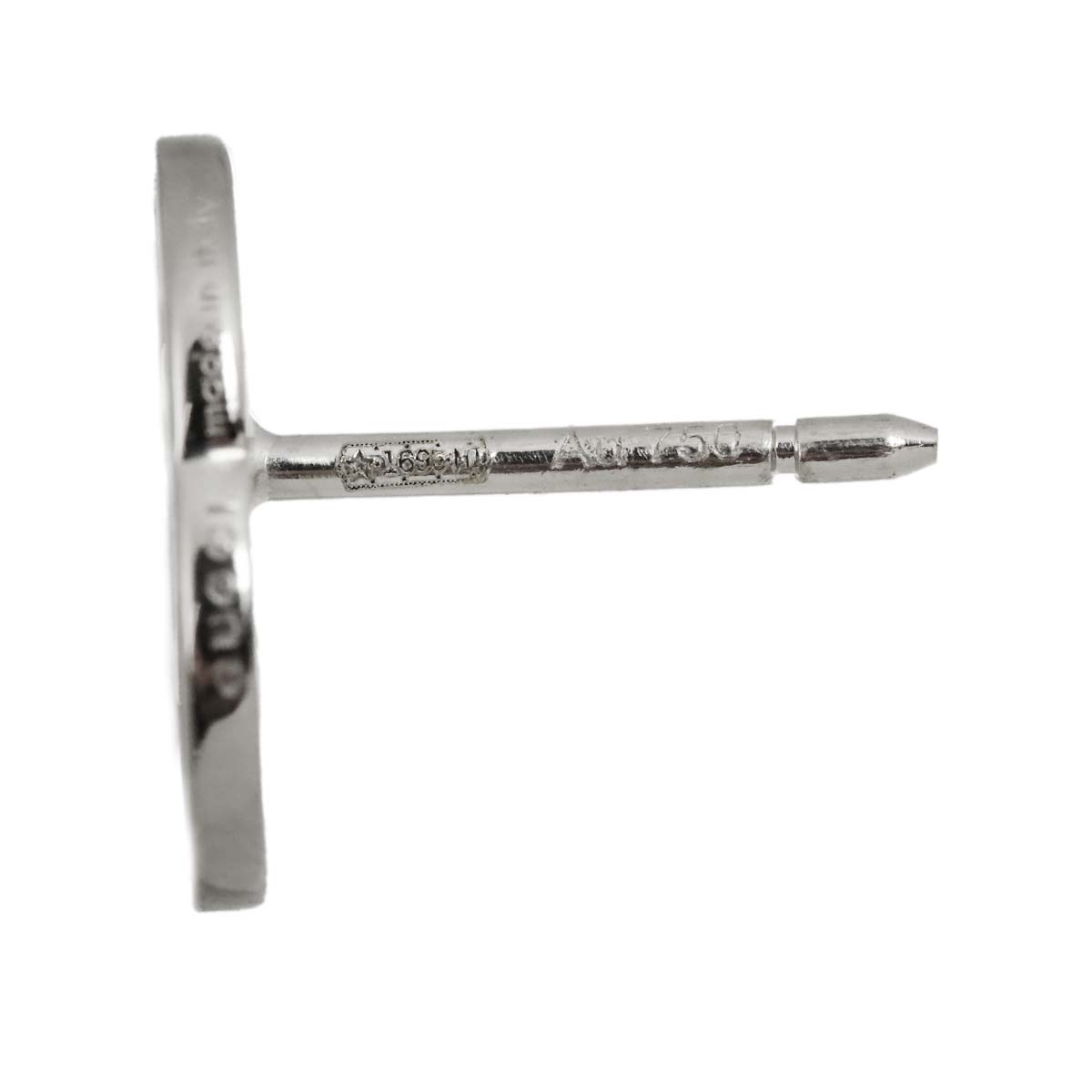 Logo Earrings Pierced 18K White Gold 750