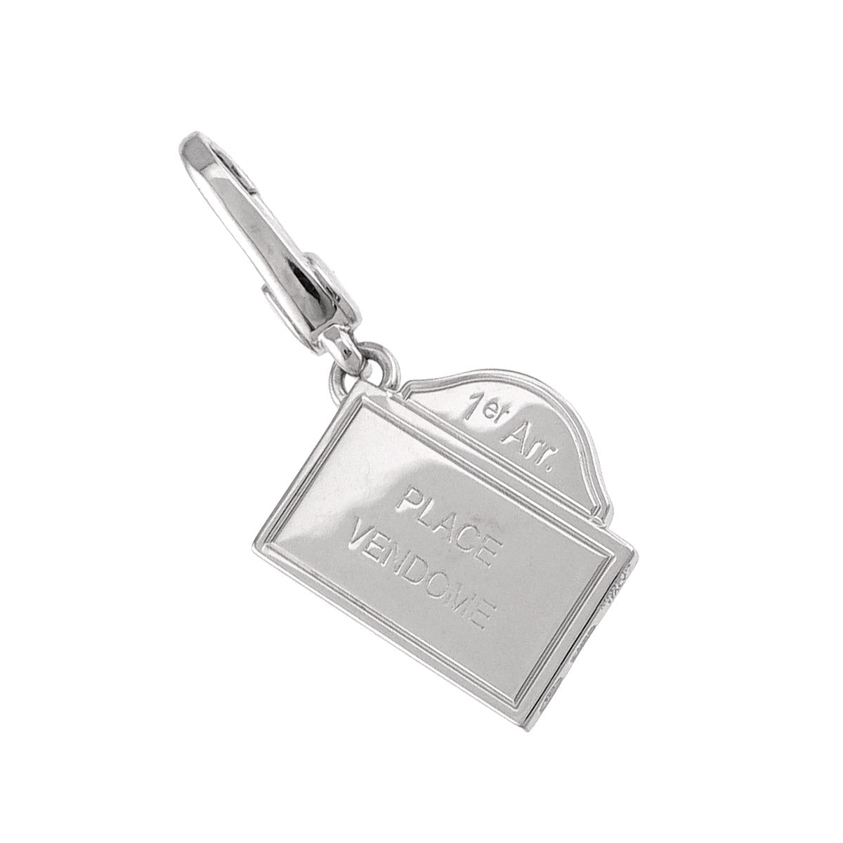 Letter Charm Pendant Top 18K White Gold 750