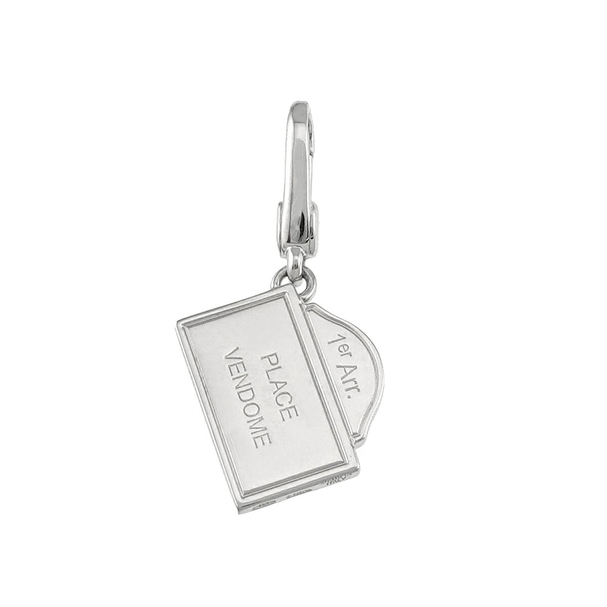 Letter Charm Pendant Top 18K White Gold 750