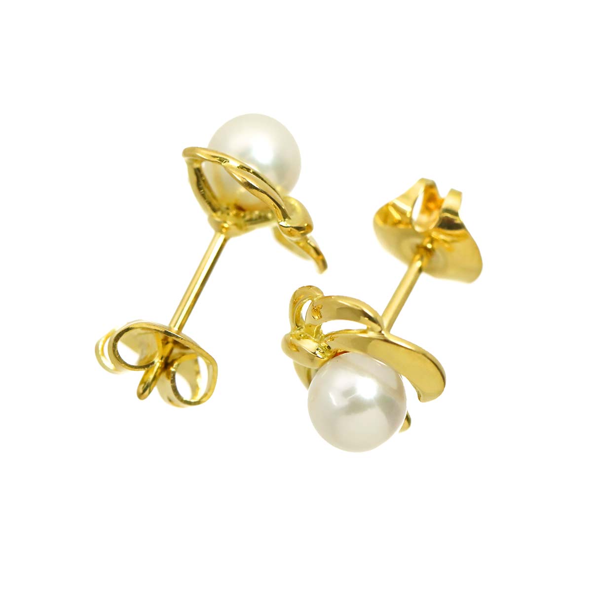 Akoya Pearl 5.2mm Earrings Pierced 18K YG 750