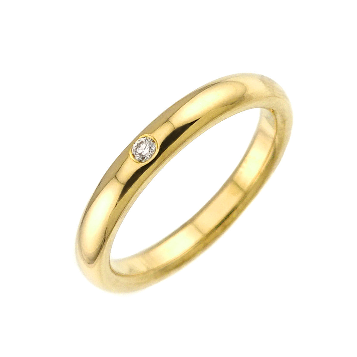 Stacking Diamond 1P Ring 18K Yellow Gold 750 Size4.75-5(US)
