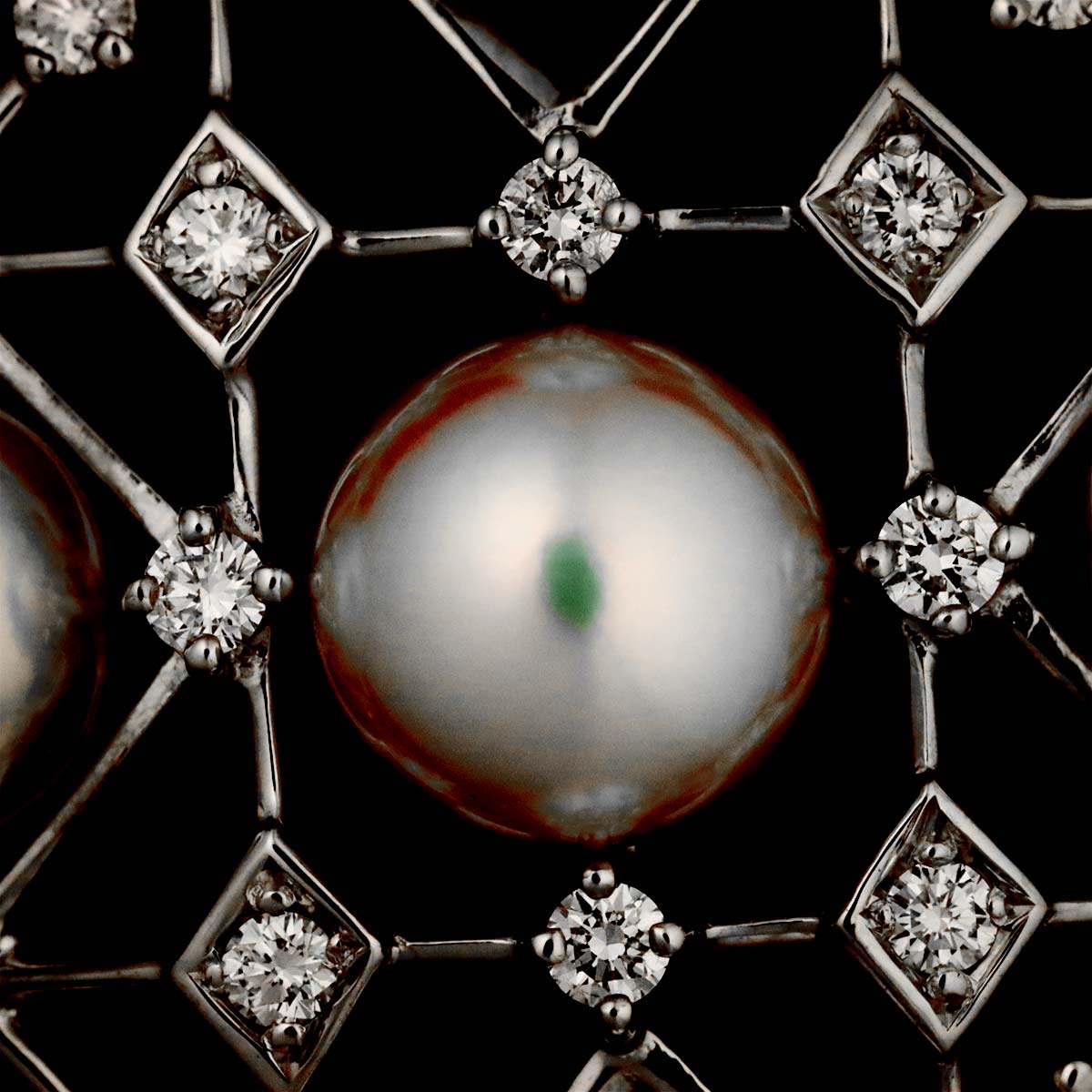 Akoya Pearl Diamond Necklace 18K White Gold 750