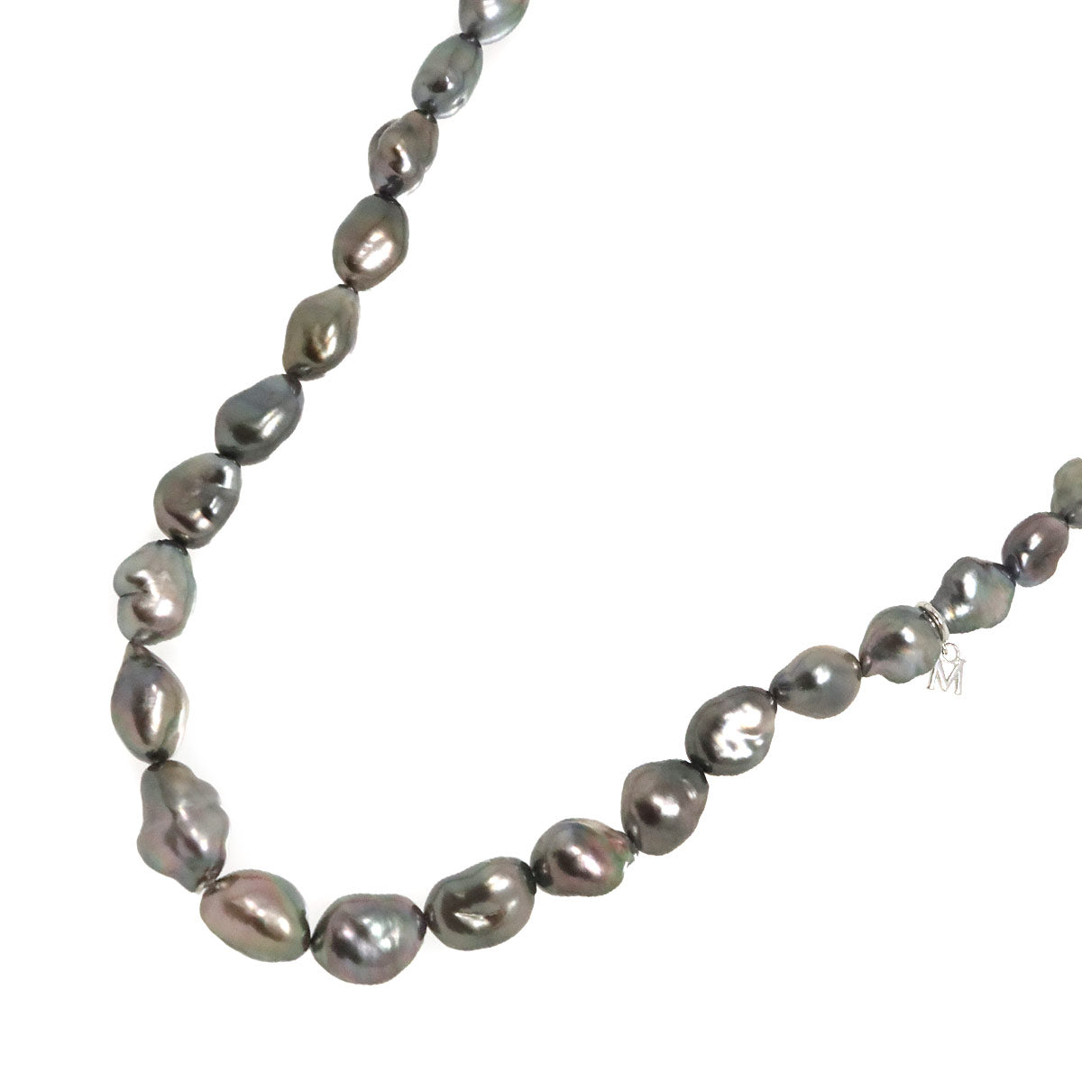 Baroque Pearl Necklace 18K White Gold 750