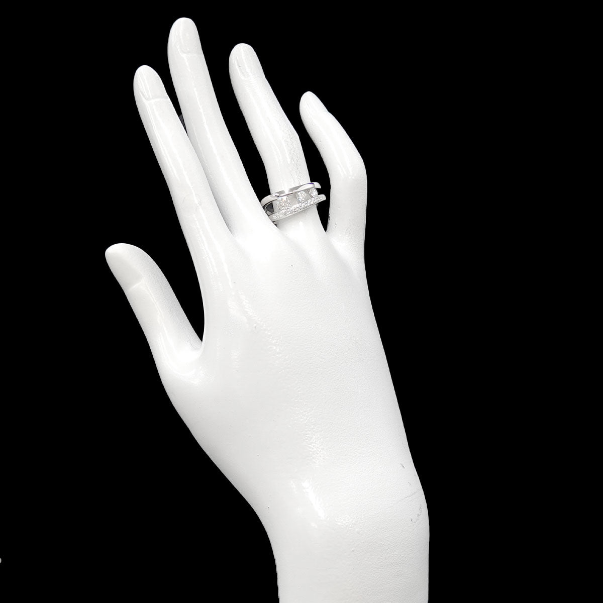 Diamond 0.66ct/0.10ct Ring 18K White Gold 750 Size6(US)
