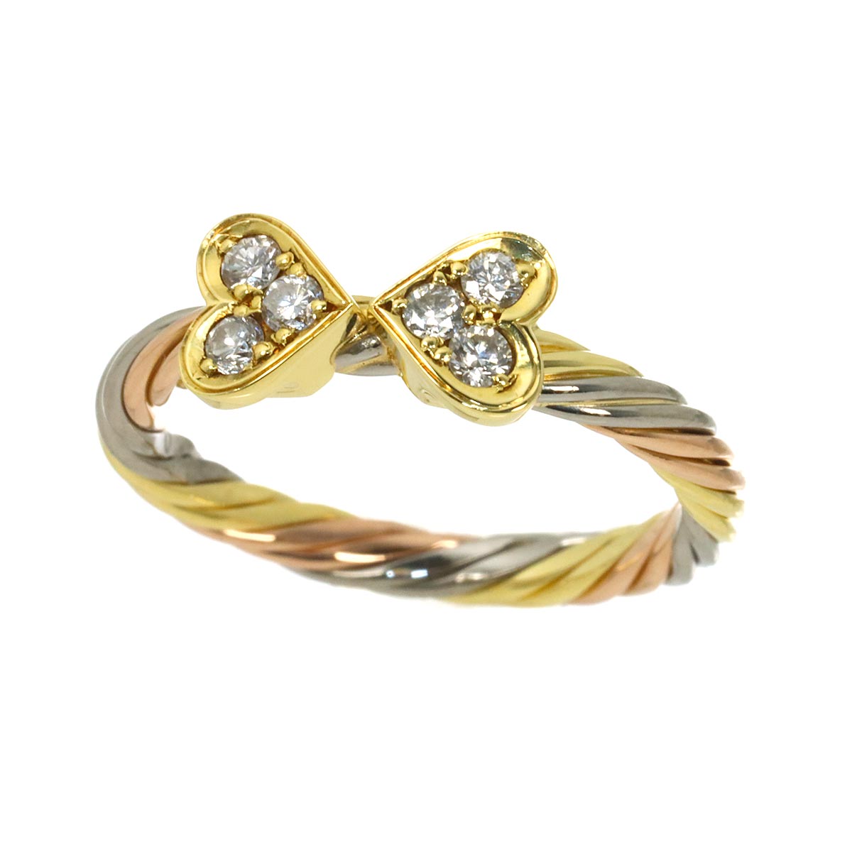 Diamond Ring 18K YG WG PG 750 3piece set size6(US)