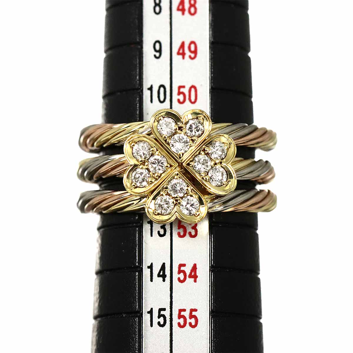 Diamond Ring 18K YG WG PG 750 3piece set size6(US)
